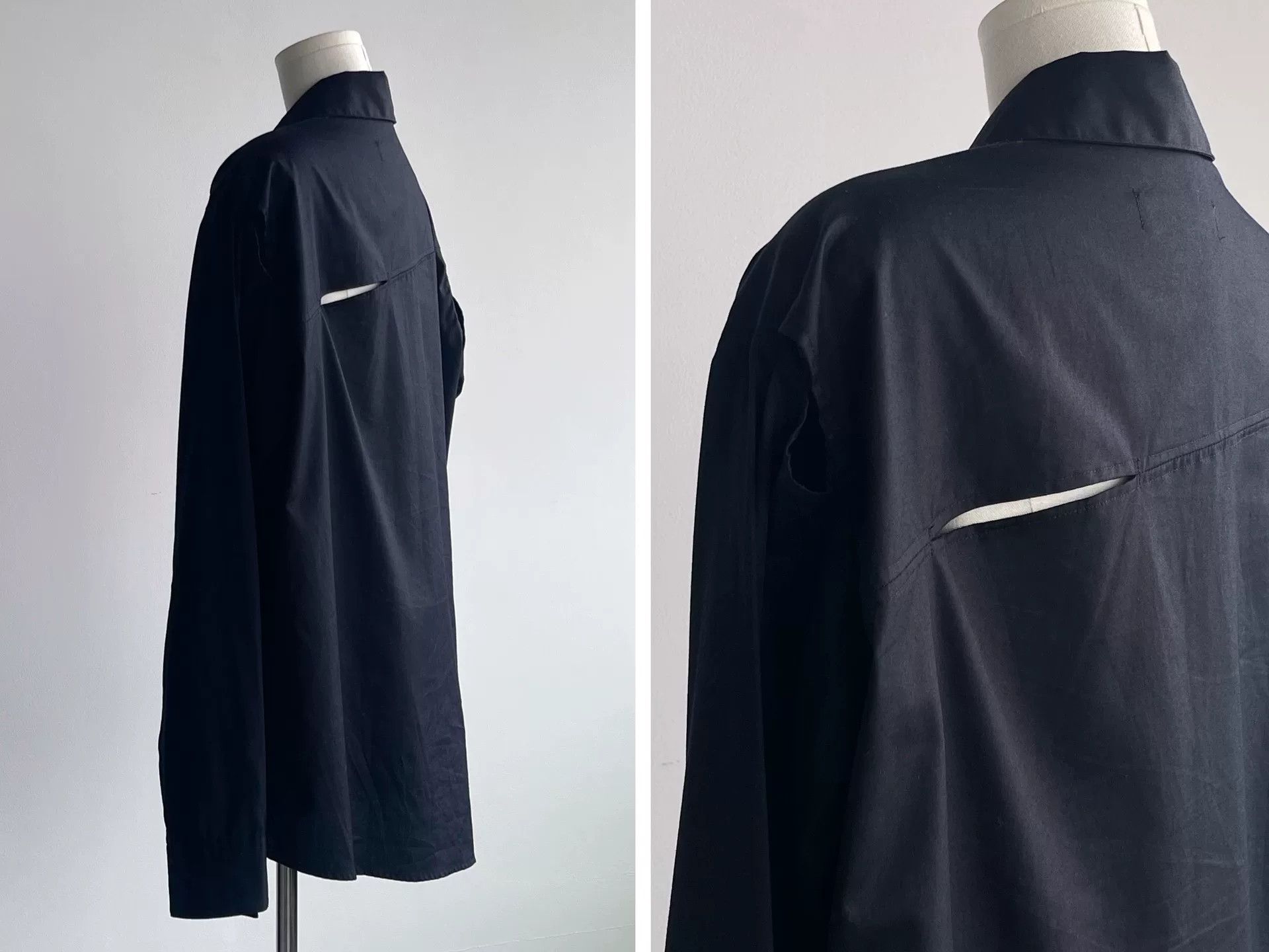 Sulvam Stylish Black Irregular Cut Shirt Size US M / EU 48-50 / 2 - 7 Thumbnail