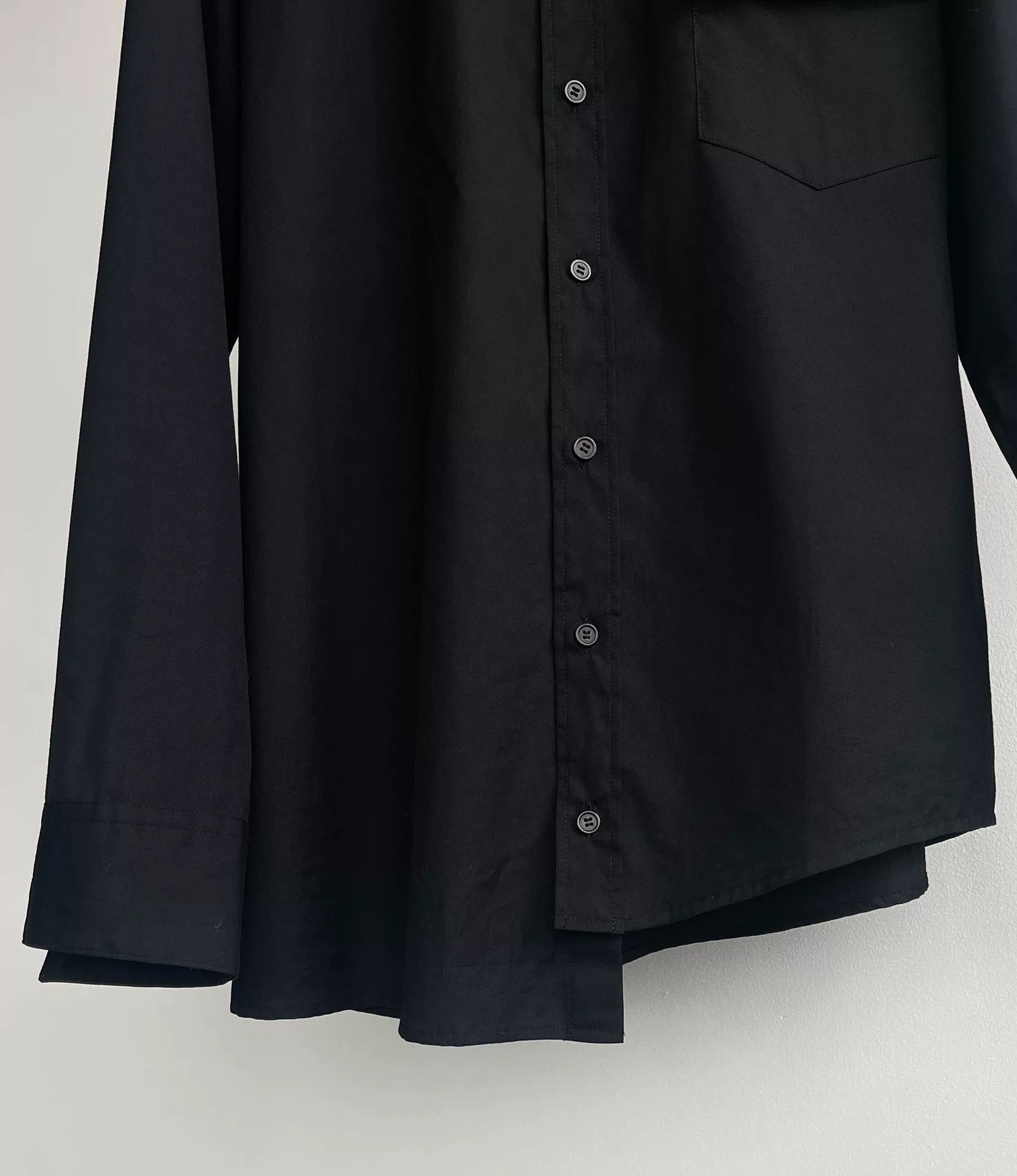 Sulvam Stylish Black Irregular Cut Shirt Size US M / EU 48-50 / 2 - 5 Thumbnail
