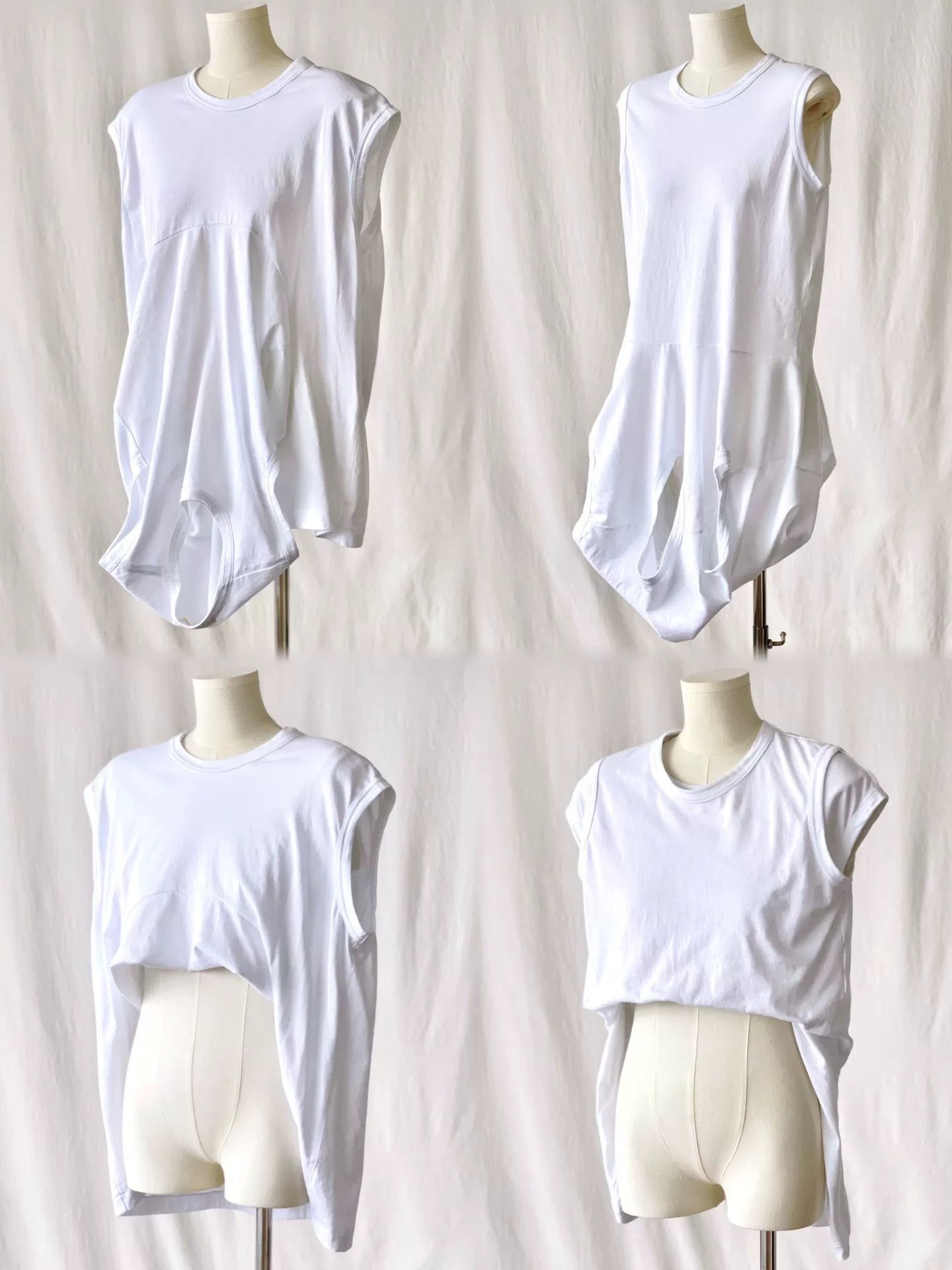 Comme des Garcons Unique Deconstructed White T-Shirt Size S / US 4 / IT 40 - 2 Thumbnail