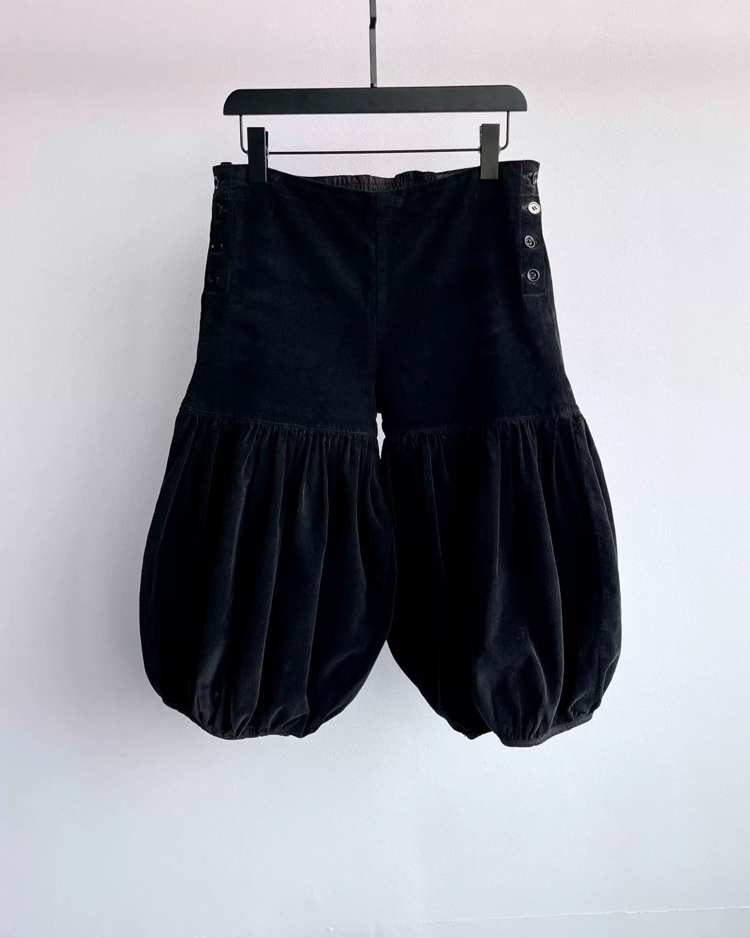 Kapital Vintage Black Corduroy Lantern Pants Size 23" - 7 Thumbnail