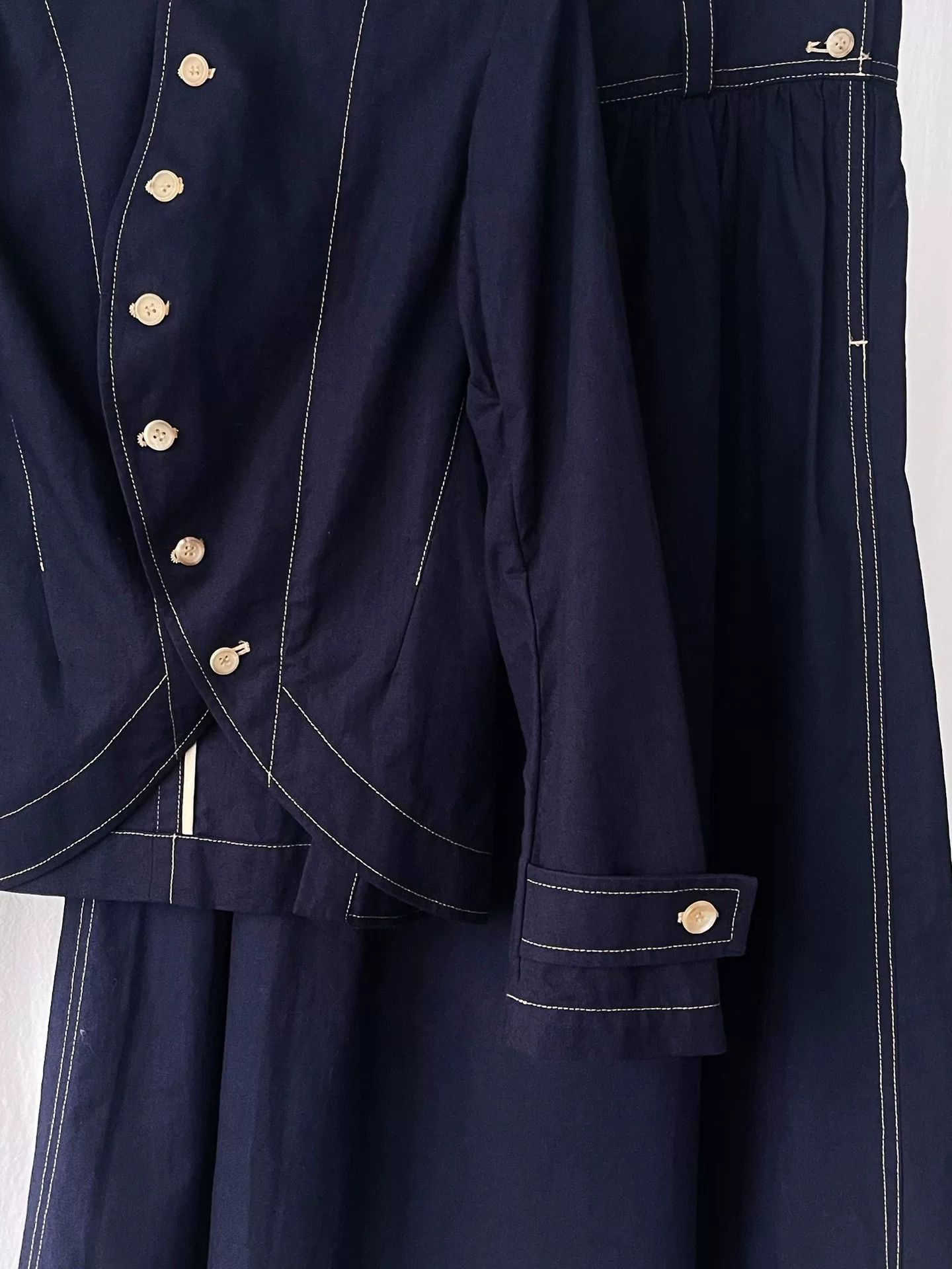 Yohji Yamamoto Vintage Navy Blue Suit Set by Y's Size S / US 4 / IT 40 - 7 Thumbnail