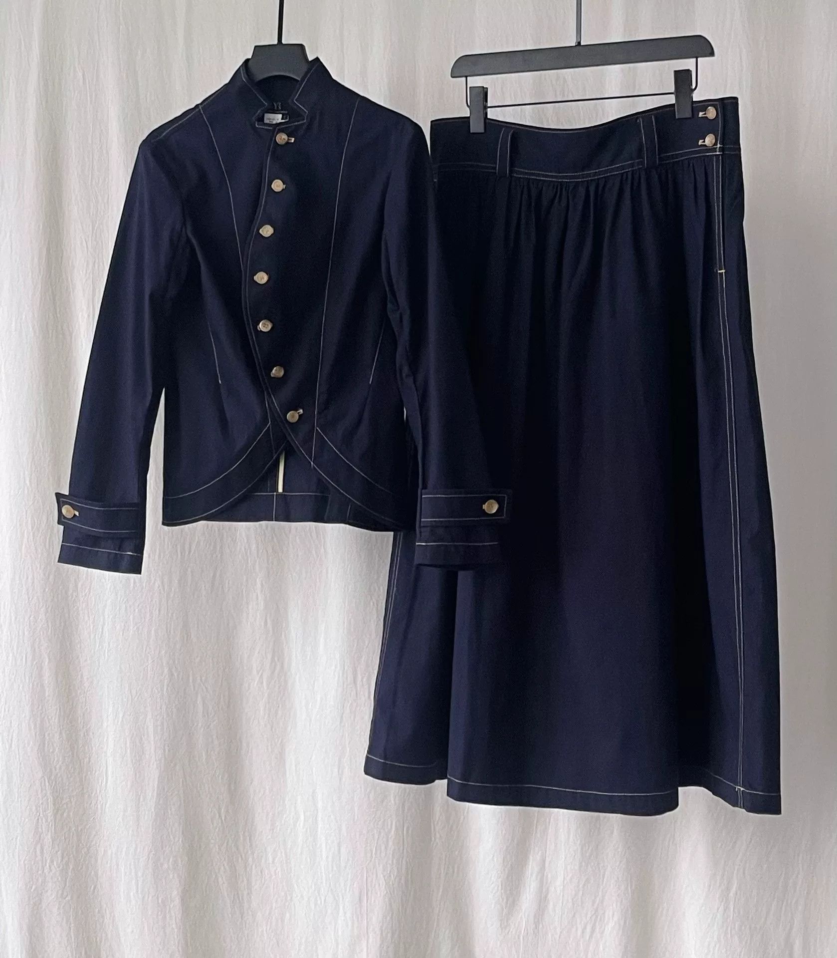 Yohji Yamamoto Vintage Navy Blue Suit Set by Y's Size S / US 4 / IT 40 - 6 Thumbnail