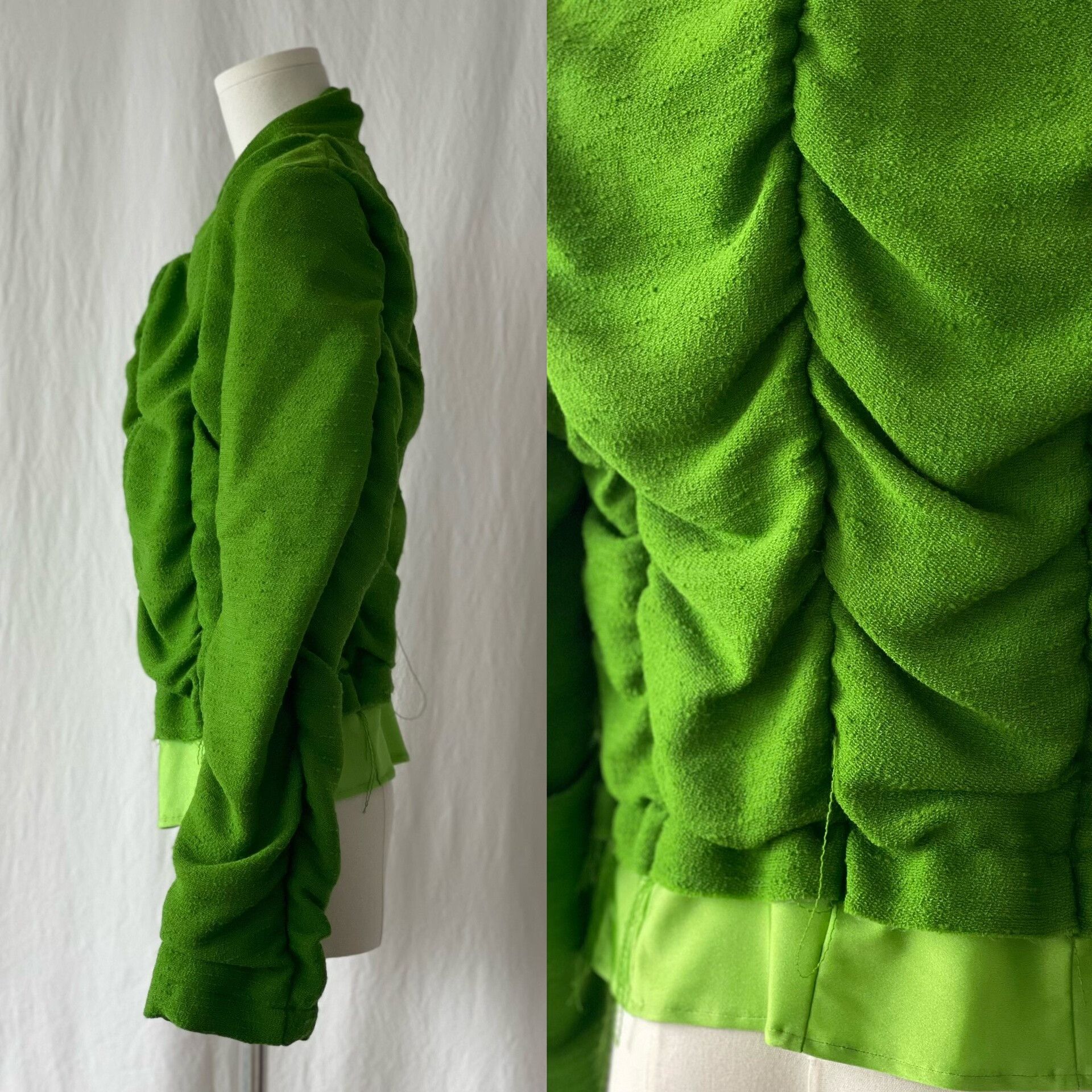 Comme des Garcons CDG Archive Green Ruffled Jacket Size M / US 6-8 / IT 42-44 - 4 Thumbnail