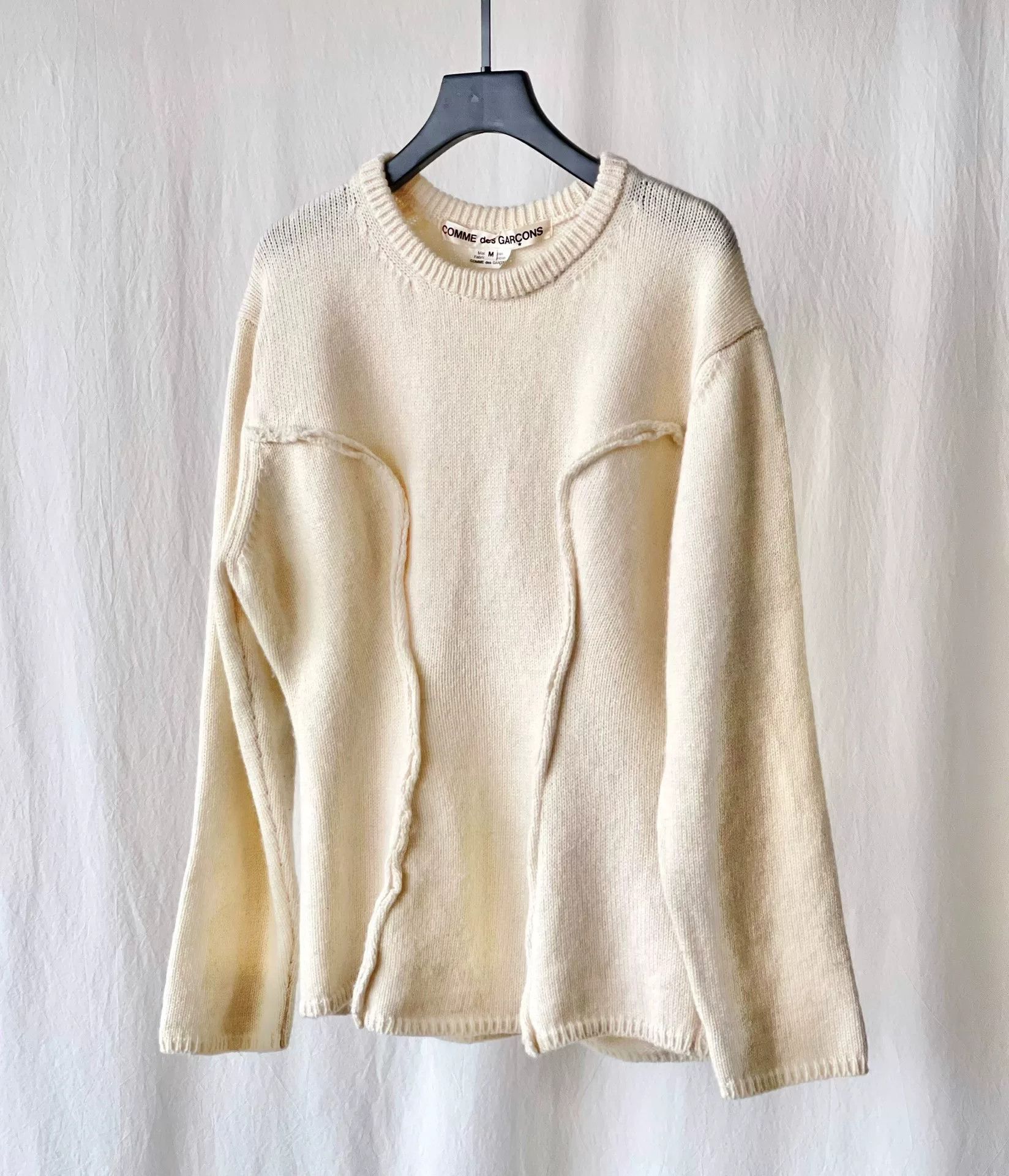 Comme des Garcons Cream Oversized Wool Sweater Size M / US 6-8 / IT 42-44 - 5 Thumbnail