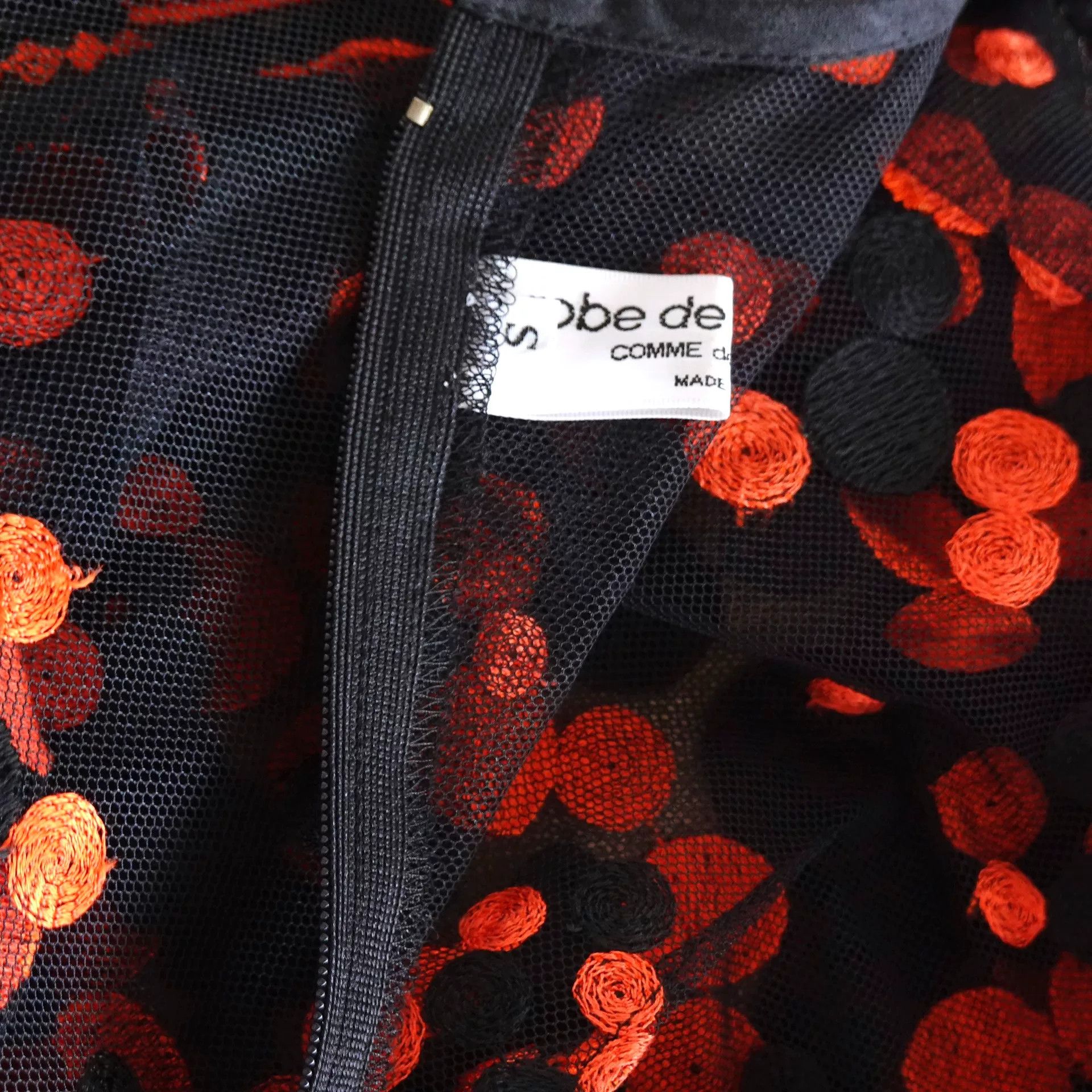 Rei Kawakubo CDG Robe Black Red Dot Mesh Top Size S / US 4 / IT 40 - 8 Thumbnail