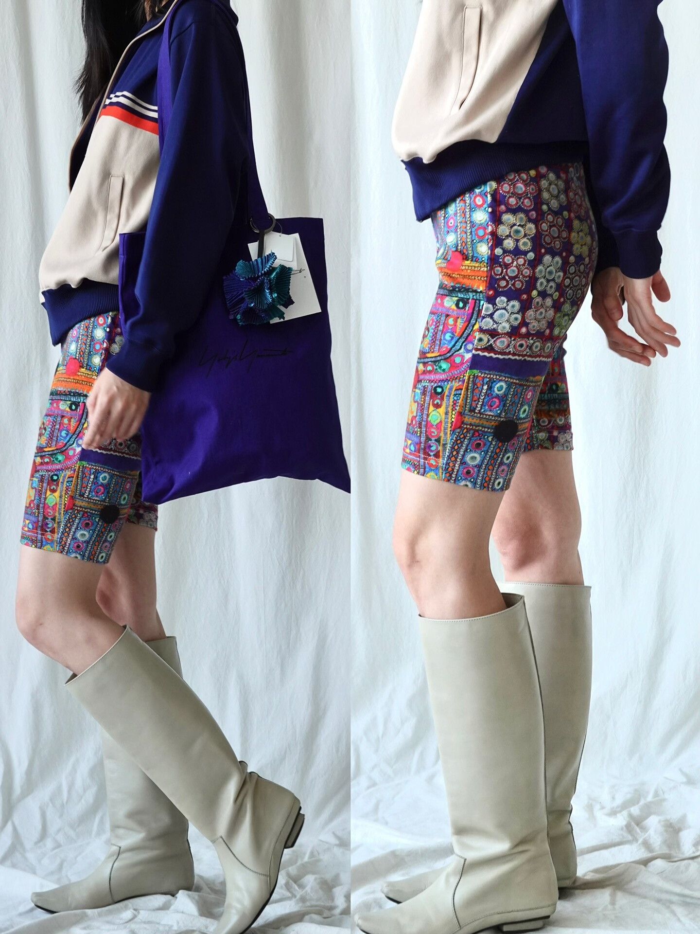 Comme des Garcons Colorful Cotton Shorts with Ethnic Print Size 24" / US 00 / IT 34 - 4 Thumbnail