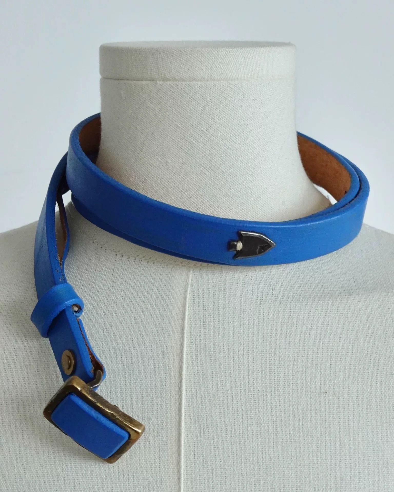 Kapital KAPITAL Blue Metal Leather Belt Size ONE SIZE - 2 Thumbnail
