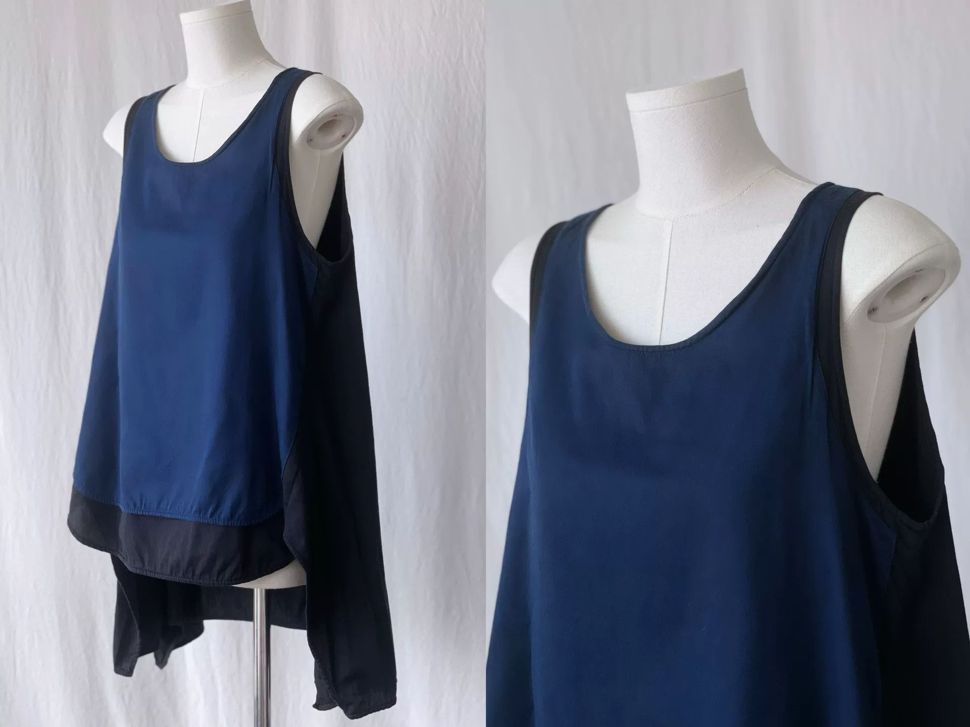 Y's Y's Navy Blue Sleeveless Top Size S / US 4 / IT 40 - 4 Thumbnail