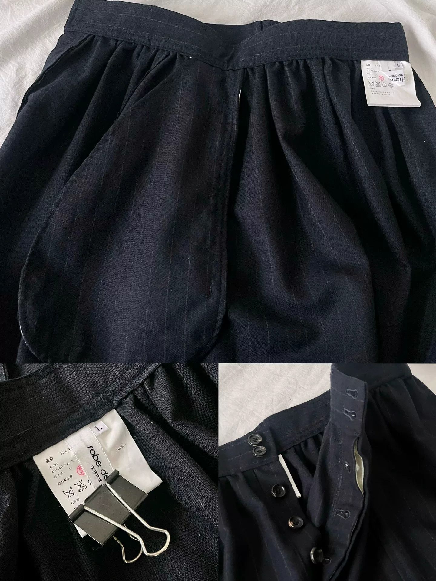 Comme des Garcons Comme des Garçons Striped Wool Drop-Crotch Pants Size 28" / US 6 / IT 42 - 9 Thumbnail