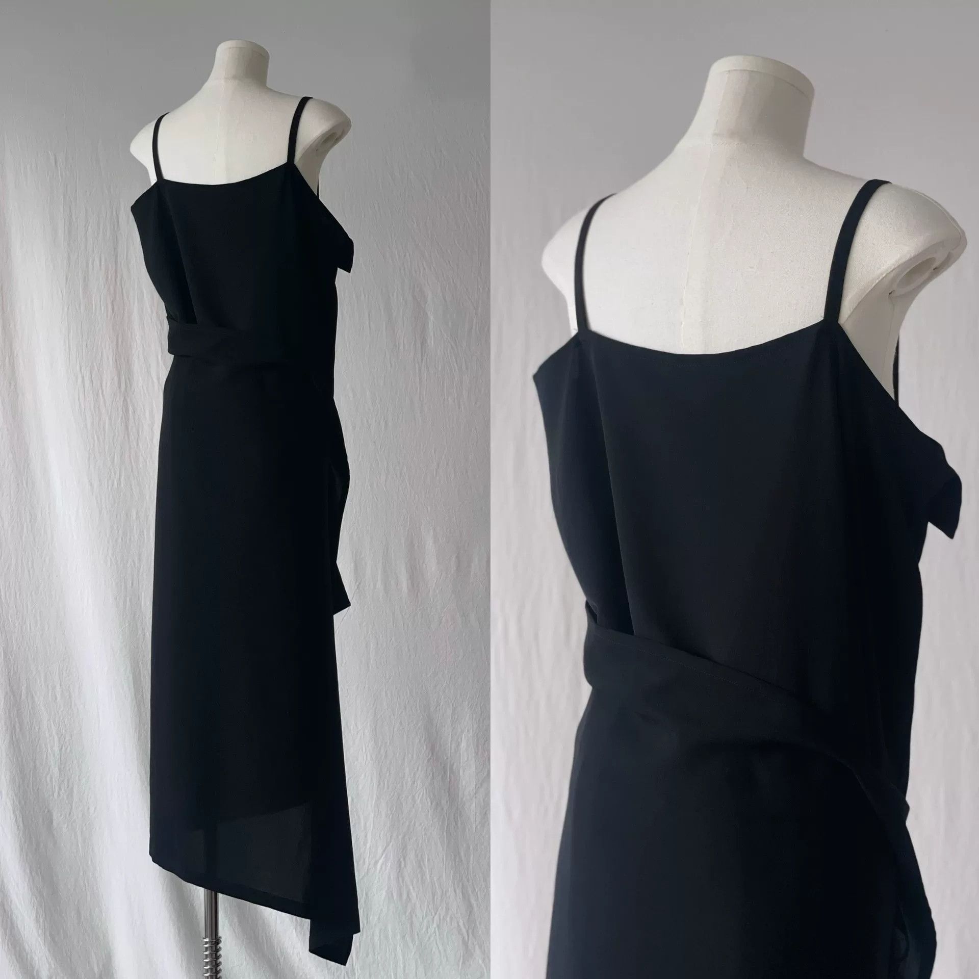 Limi Feu LimiFeu Asymmetrical Black Dress with Straps Size S / US 4 / IT 40 - 6 Thumbnail