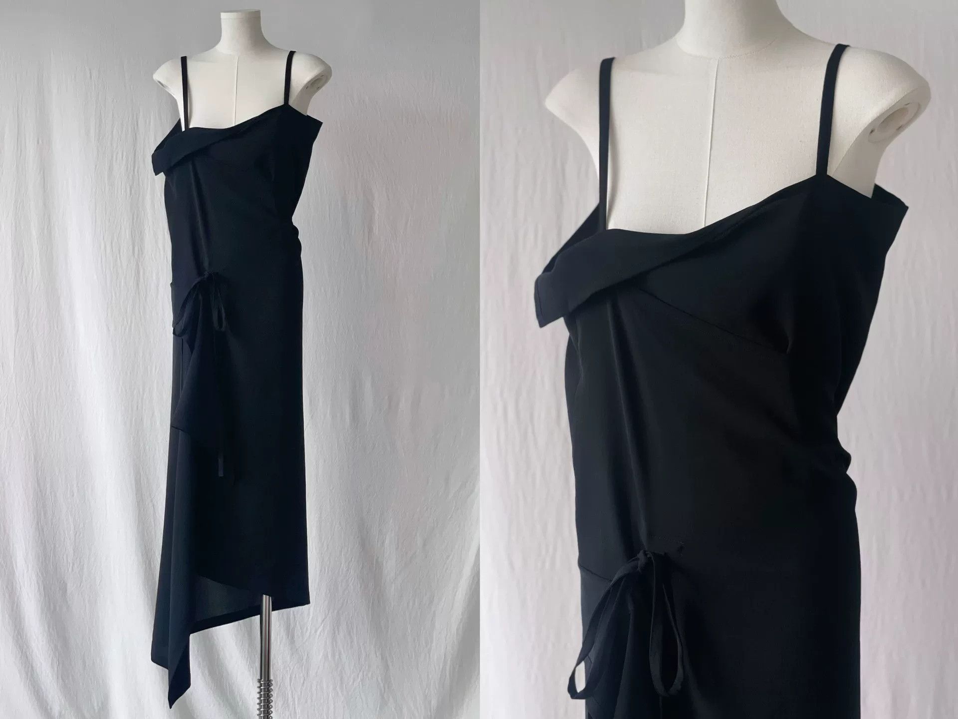 Limi Feu LimiFeu Asymmetrical Black Dress with Straps Size S / US 4 / IT 40 - 4 Thumbnail