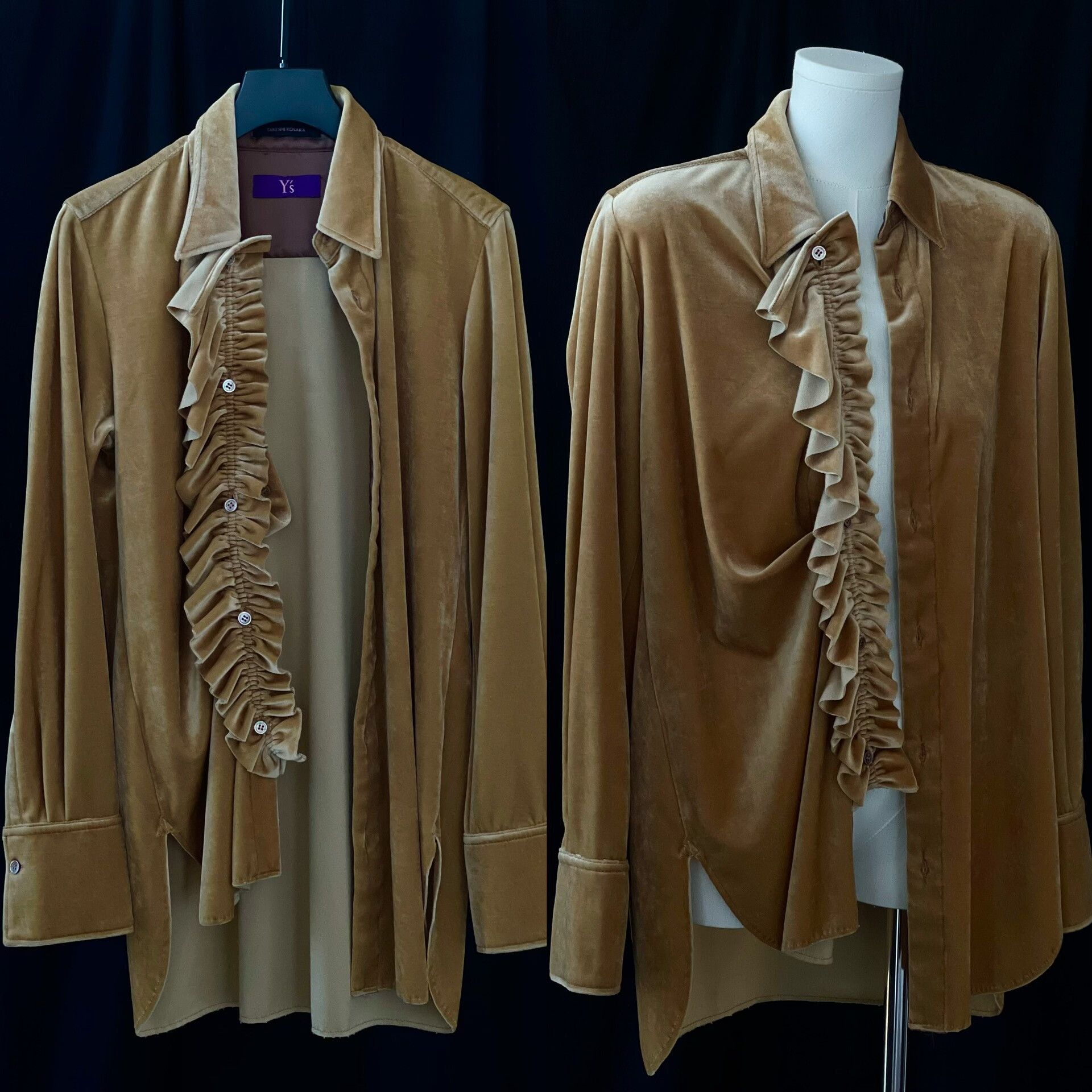 Y's Y's By TAKESHI KOSAKA Velvet Shirt Size S / US 4 / IT 40 - 4 Thumbnail