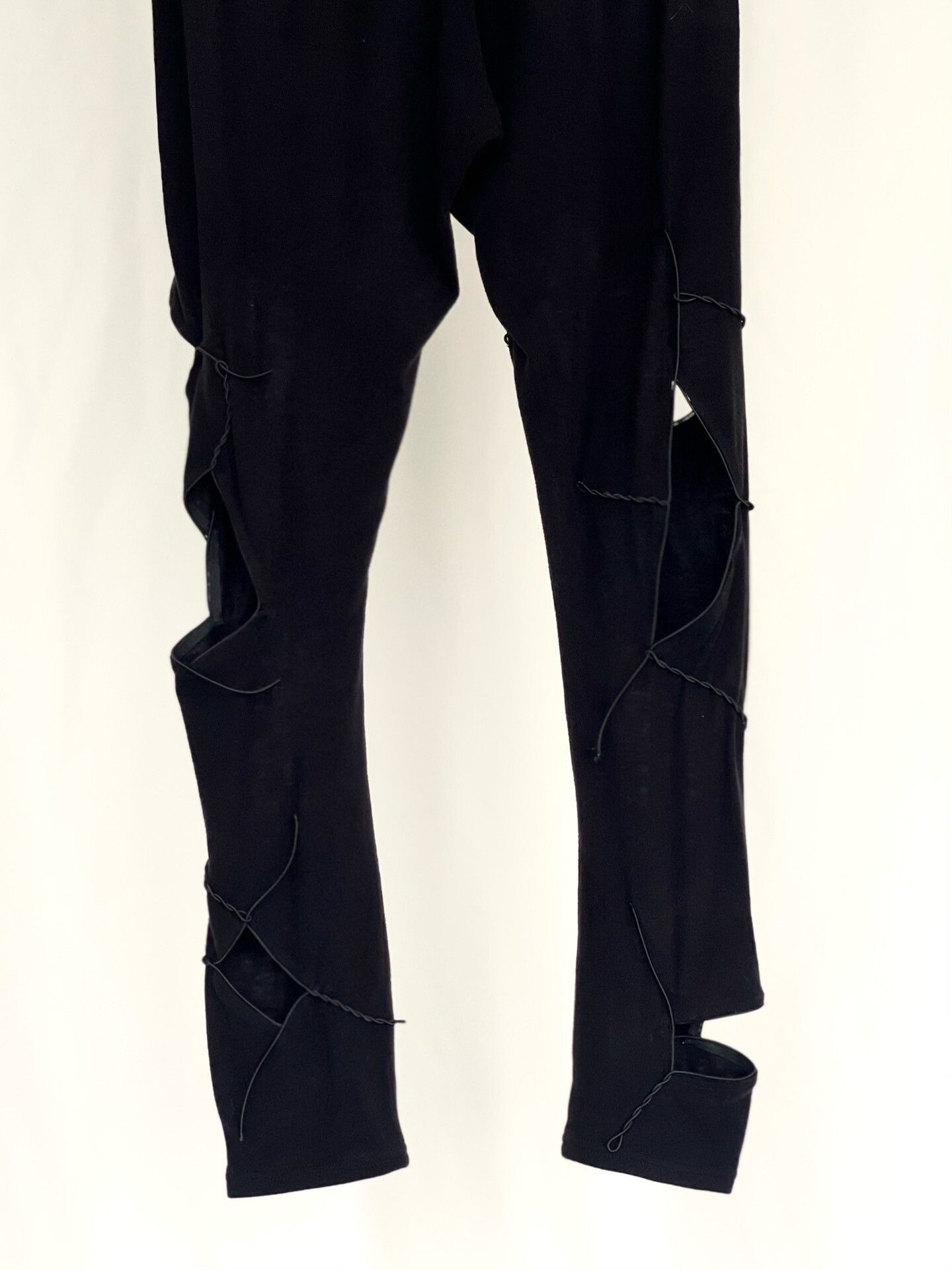 Yohji Yamamoto Yohji Yamamoto Black Cutout Leggings Size 23" - 4 Thumbnail