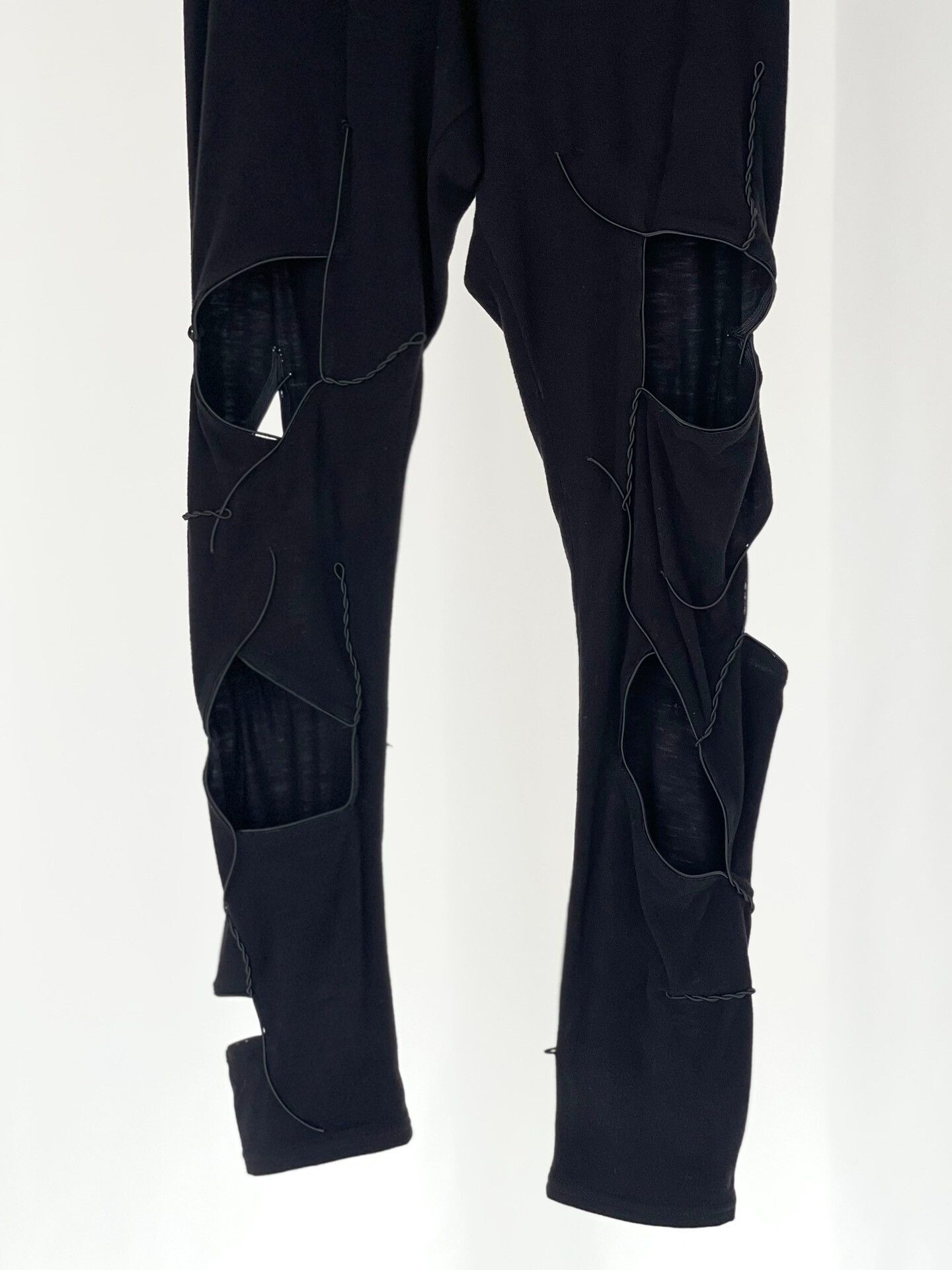 Yohji Yamamoto Yohji Yamamoto Black Cutout Leggings Size 23" - 3 Thumbnail