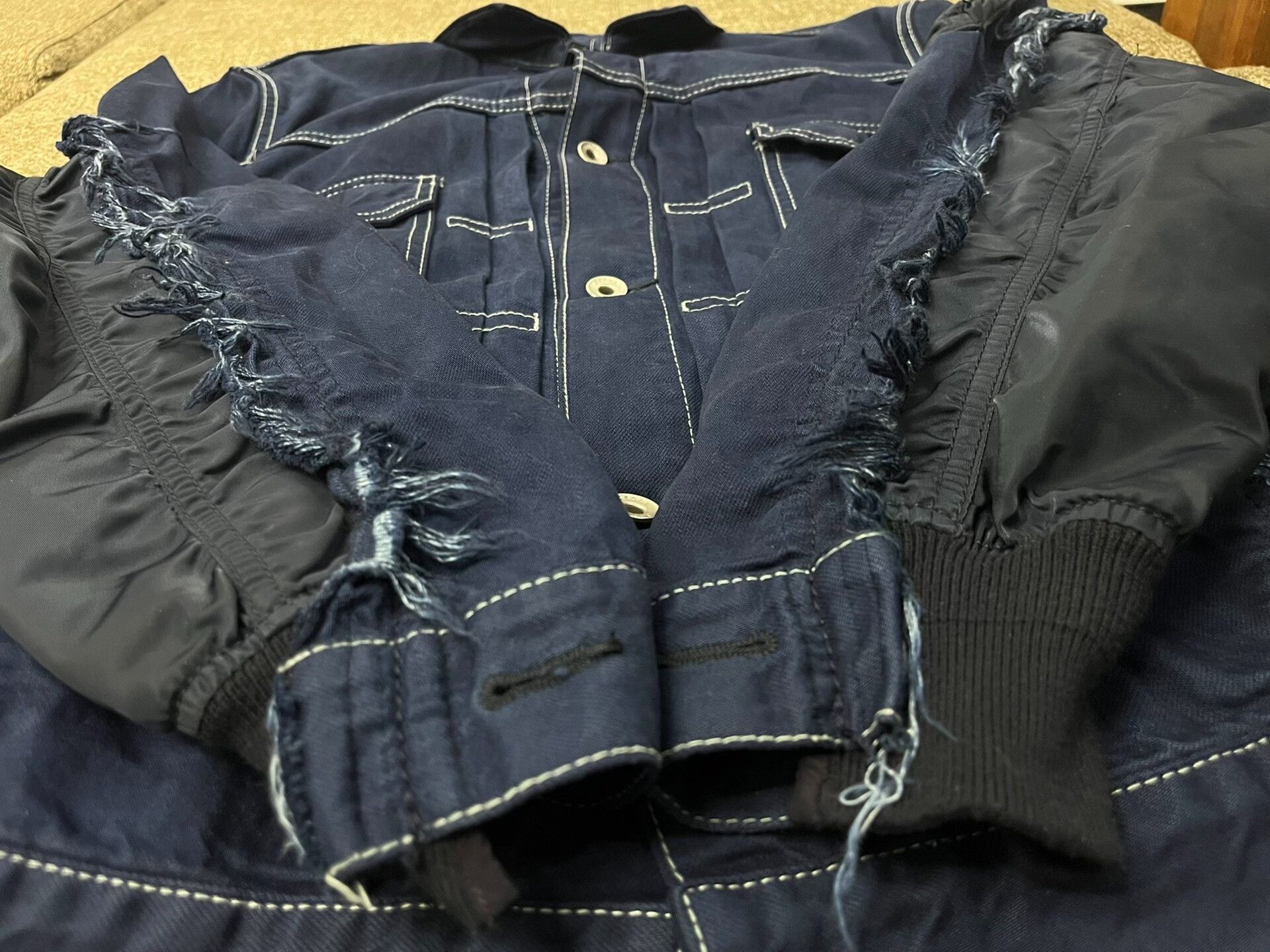Sacai Sacai Denim Patchwork Flight Jacket Size US S / EU 44-46 / 1 - 5 Thumbnail