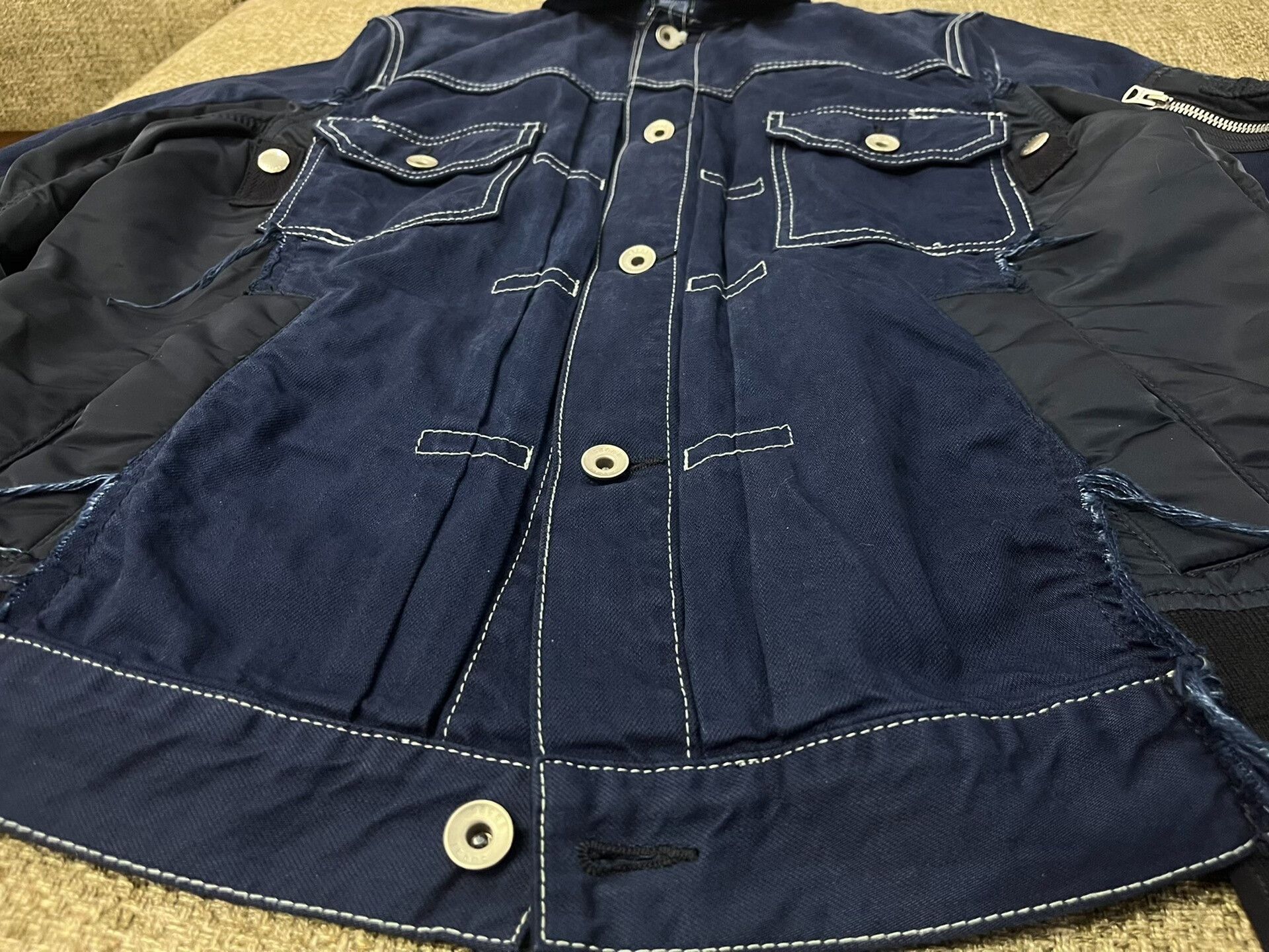 Sacai Sacai Denim Patchwork Flight Jacket Size US S / EU 44-46 / 1 - 4 Thumbnail