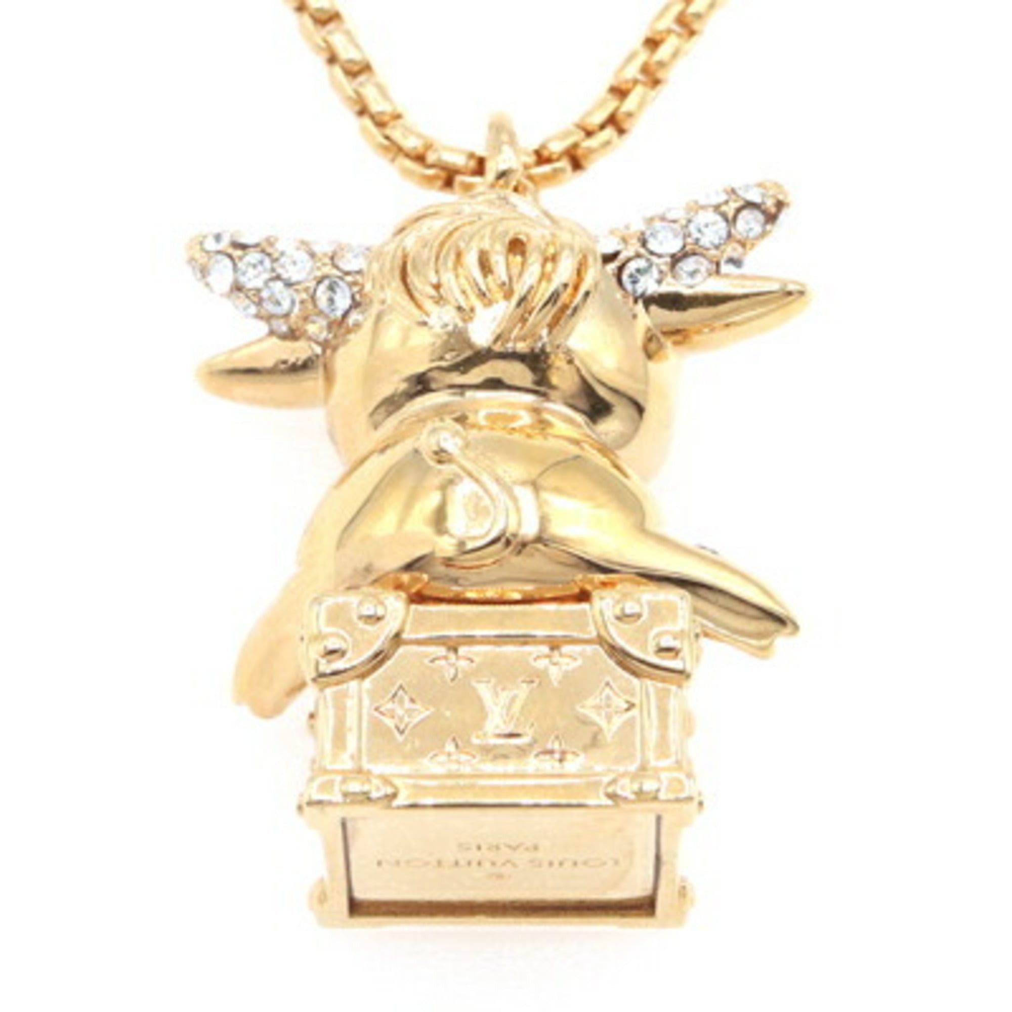 Louis Vuitton Louis Vuitton Necklace M80271 Gold Metal Rhinestone Pendant Long Chain Women's LOUIS VUITTON Size ONE SIZE - 2 Thumbnail