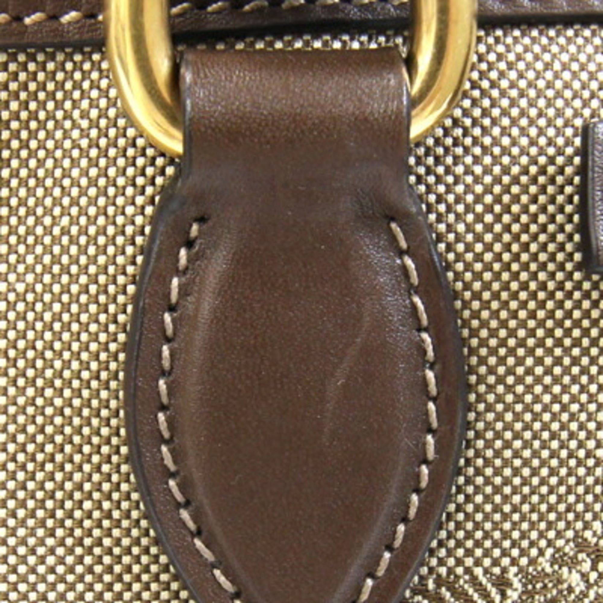 Prada Prada Handbag 1BA111 Beige Brown Canvas Leather Shoulder Ribbon Women's PRADA Size ONE SIZE - 6 Thumbnail