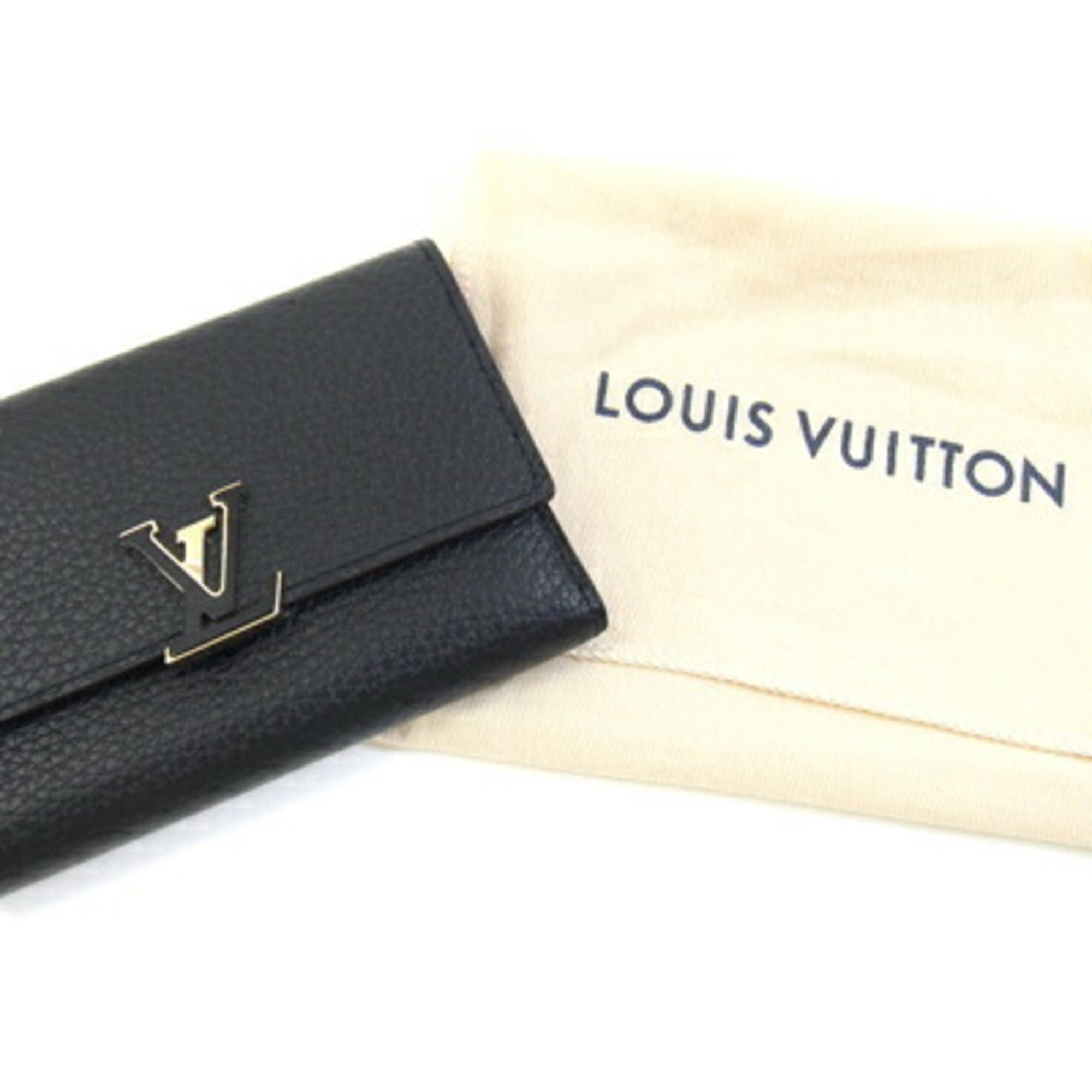 Louis Vuitton Louis Vuitton Portefeuille Capucines Compact Tri-fold Wallet M62157 in Noir and Hot Pink Taurillon Leather. LV Wallet, Two-Tone Design. Women's. LOUIS VUITTON Size ONE SIZE - 10 Thumbnail