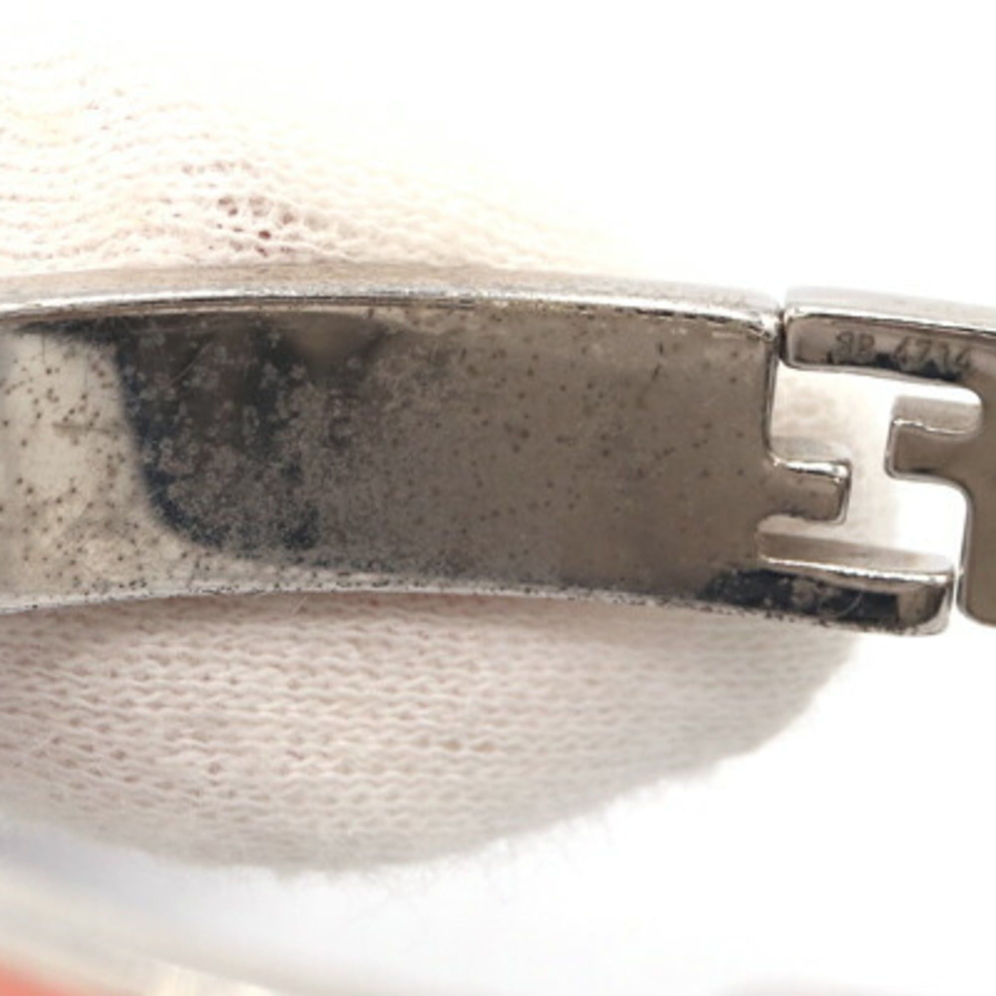 Fendi Bangle, Salmon Pink, Red, and Silver Metal, Medium Size, Women's, FENDI