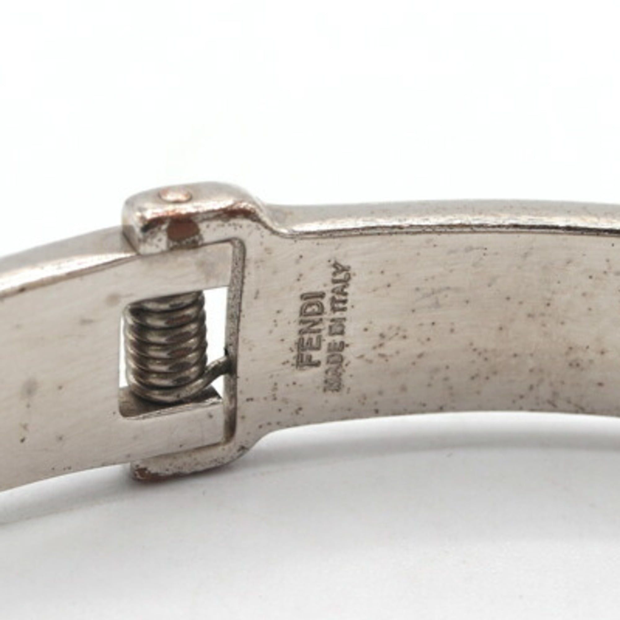 Fendi Bangle, Salmon Pink, Red, and Silver Metal, Medium Size, Women's, FENDI