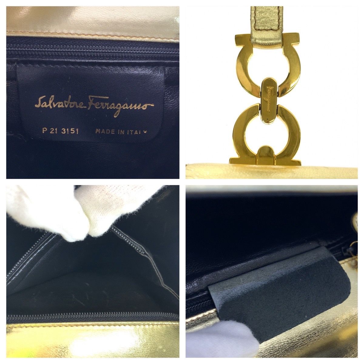 Salvatore Ferragamo Salvatore Ferragamo Salvatore Ferragamo Gancini Leather Shoulder Bag Leather Shoulder Bag P213151 DUTY FREE for USA Size ONE SIZE - 4 Thumbnail