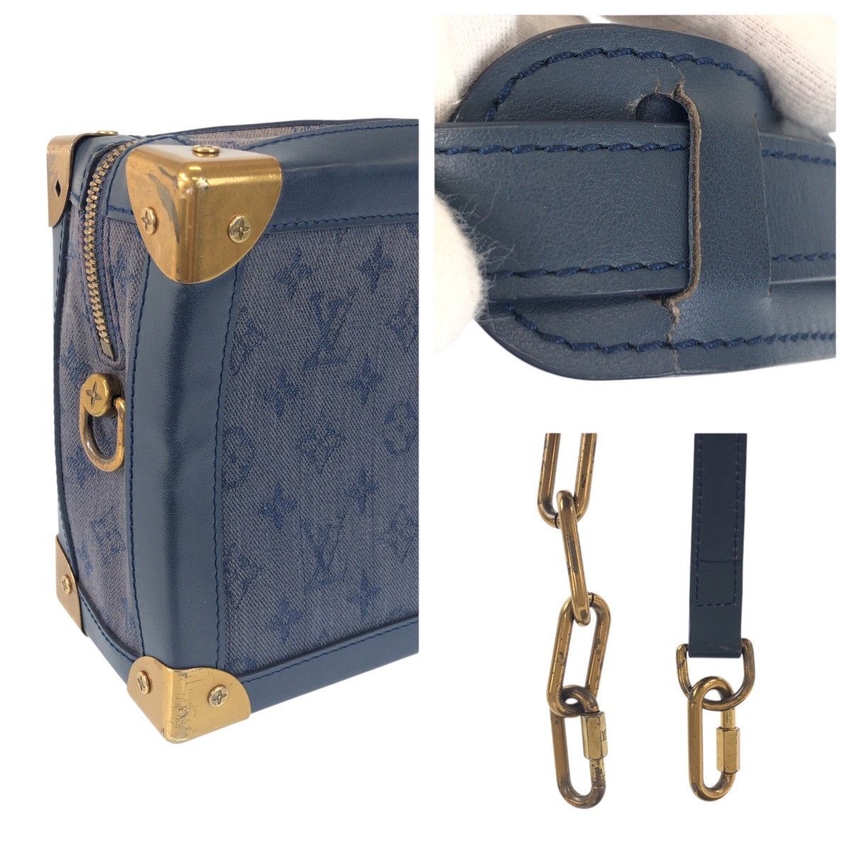 Louis Vuitton Louis Vuitton Louis Vuitton Soft Trunk Monogram Denim Shoulder Bag Textile Shoulder Bag M44723 DUTY FREE for USA Size ONE SIZE - 6 Thumbnail
