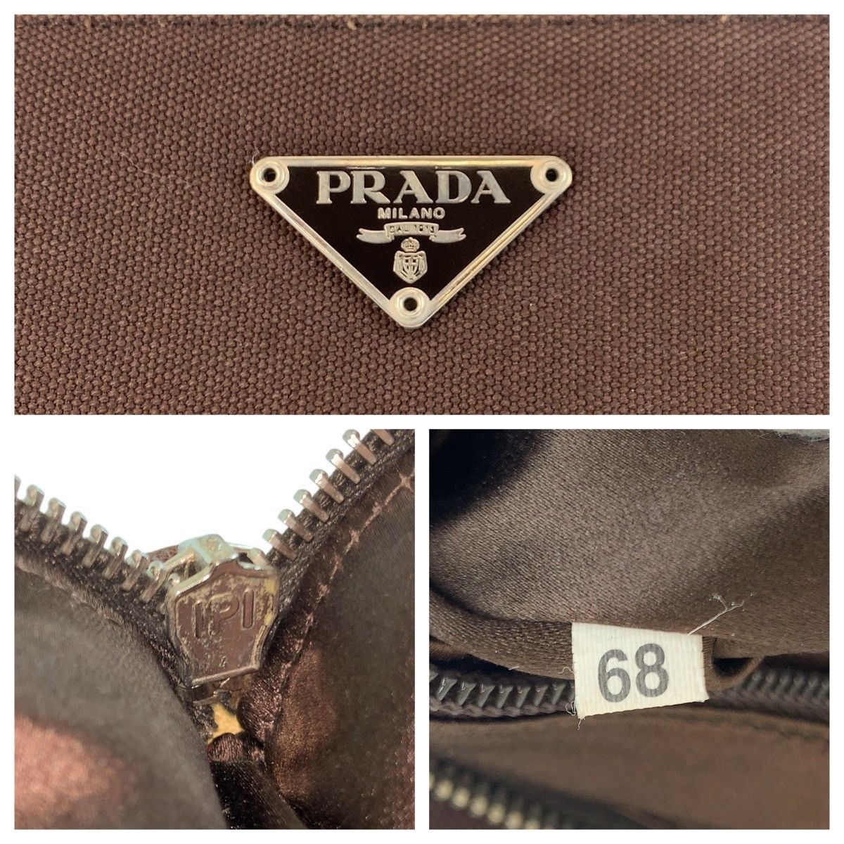 Prada Prada Prada Triangle Logo Plate Canvas/Ostrich Tote Bag Textile Tote Bag DUTY FREE for USA Size ONE SIZE - 4 Thumbnail