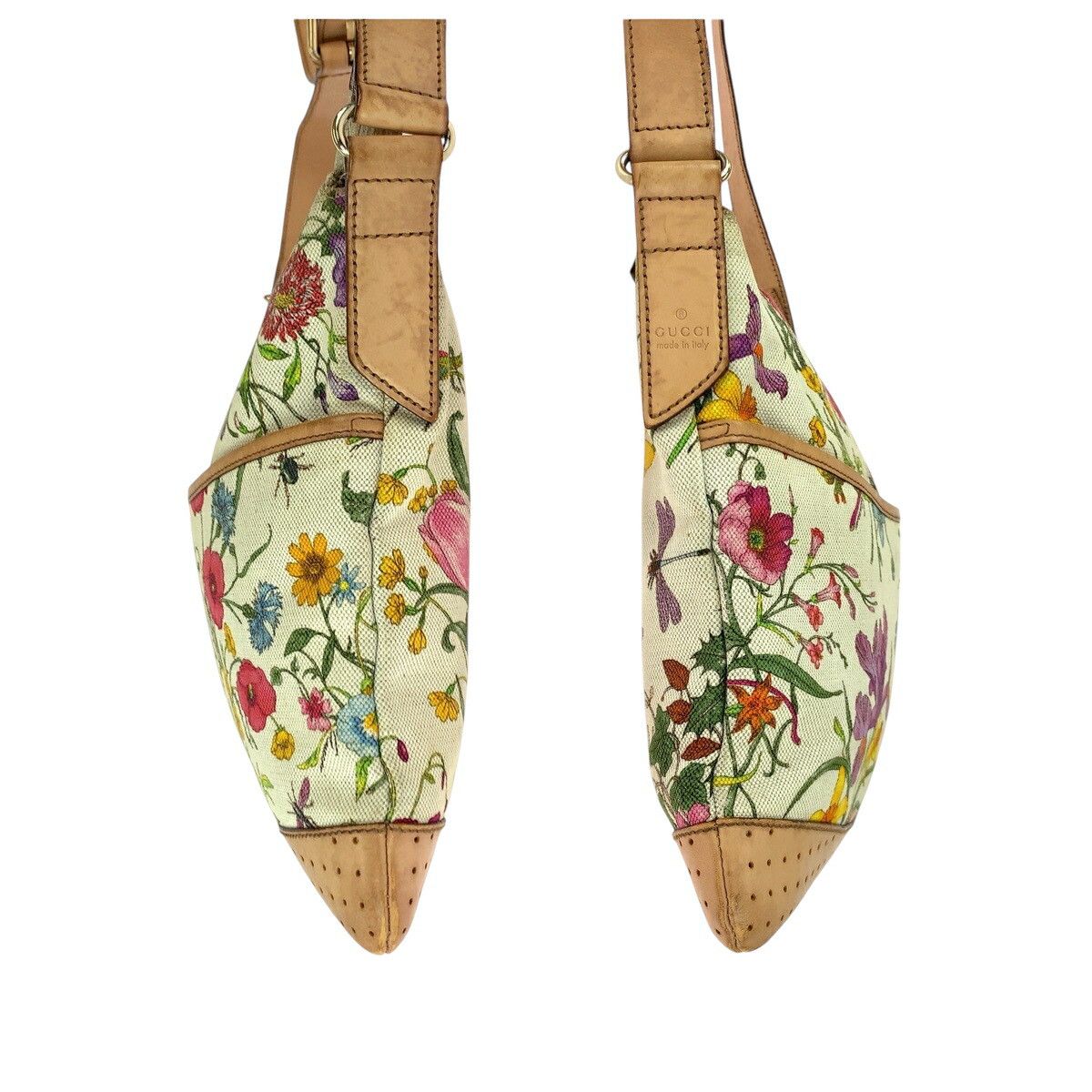 Gucci Gucci Gucci Flora Canvas/Leather Shoulder Bag Textile Shoulder Bag 145857 DUTY FREE for USA Size ONE SIZE - 7 Thumbnail
