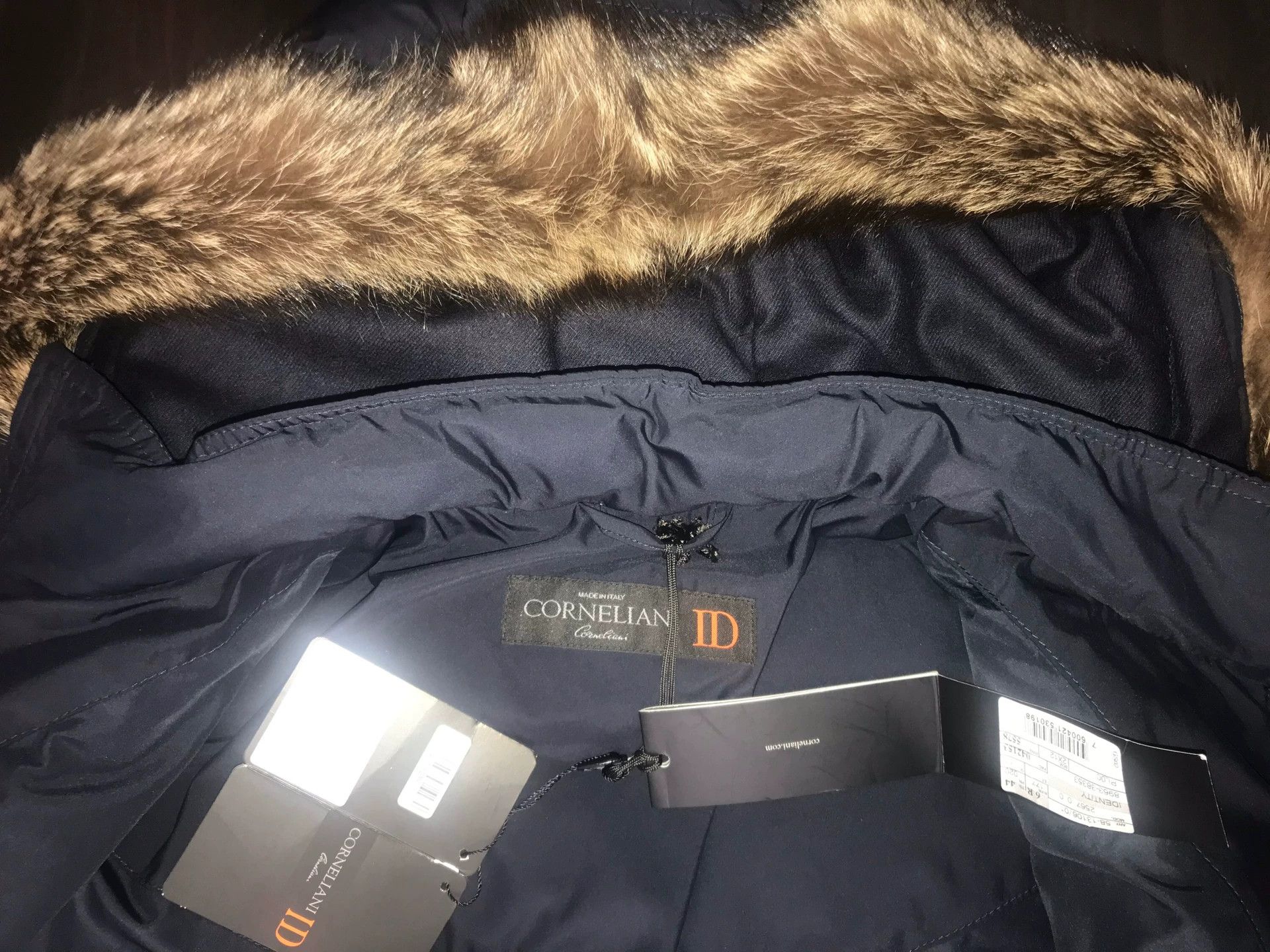 Japanese Brand navy down jacket with raccoon fur hood Size US M / EU 48-50 / 2 - 6 Thumbnail