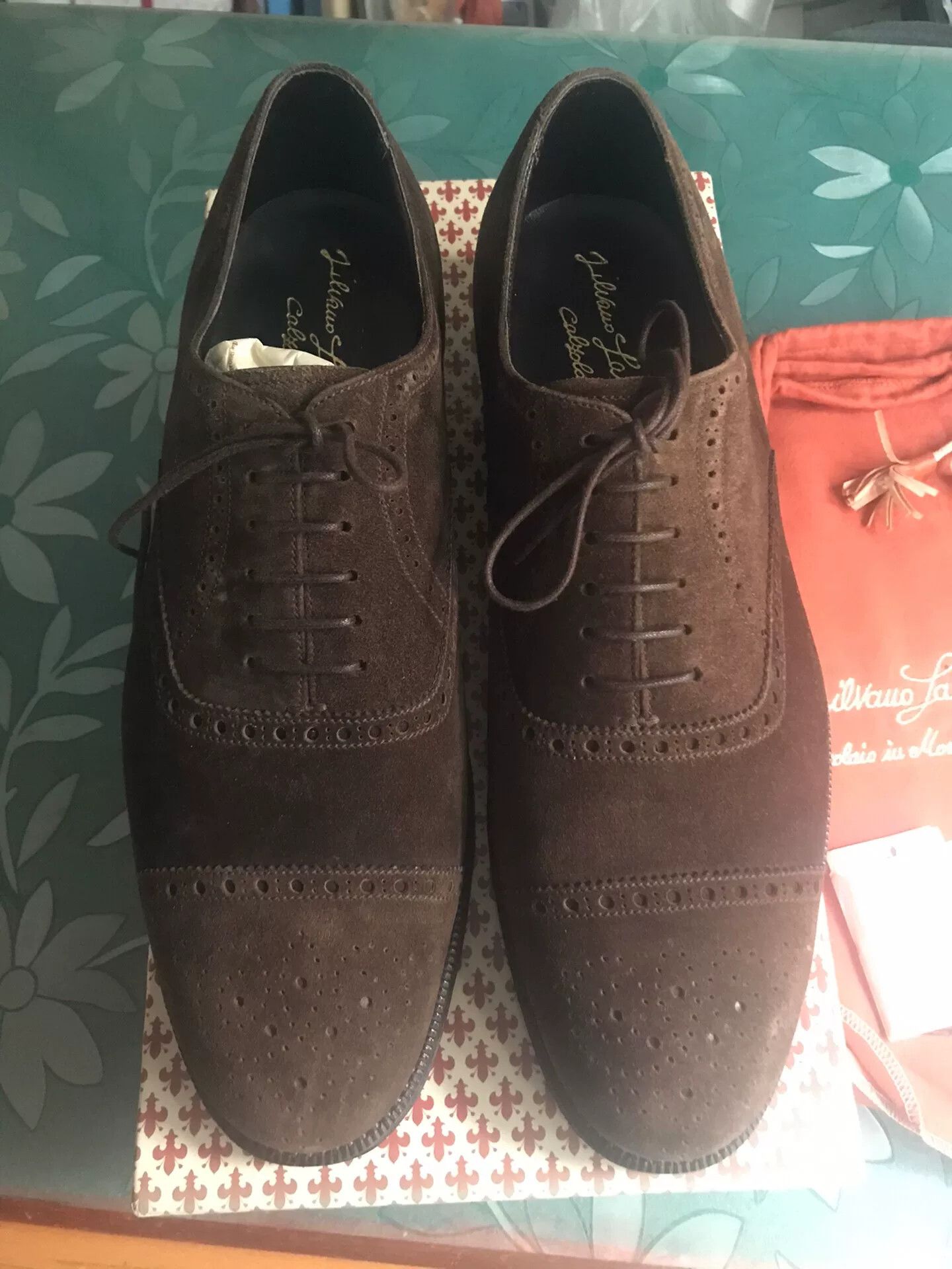Japanese Brand handmade suede brogue shoes by silvano lattanzi Size US 7.5 / EU 40-41 - 2 Thumbnail