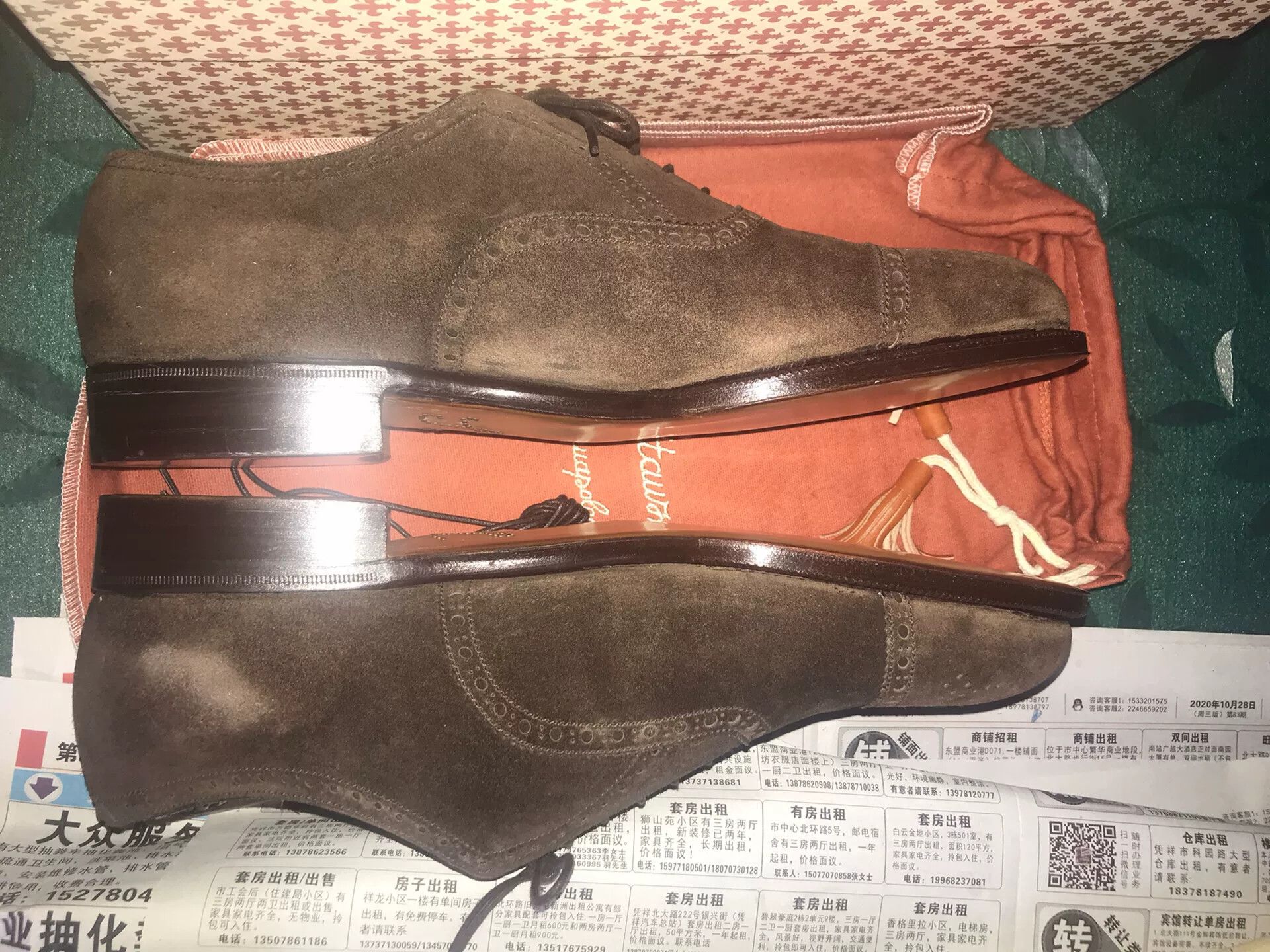 Japanese Brand handmade suede brogue shoes by silvano lattanzi Size US 7.5 / EU 40-41 - 5 Thumbnail