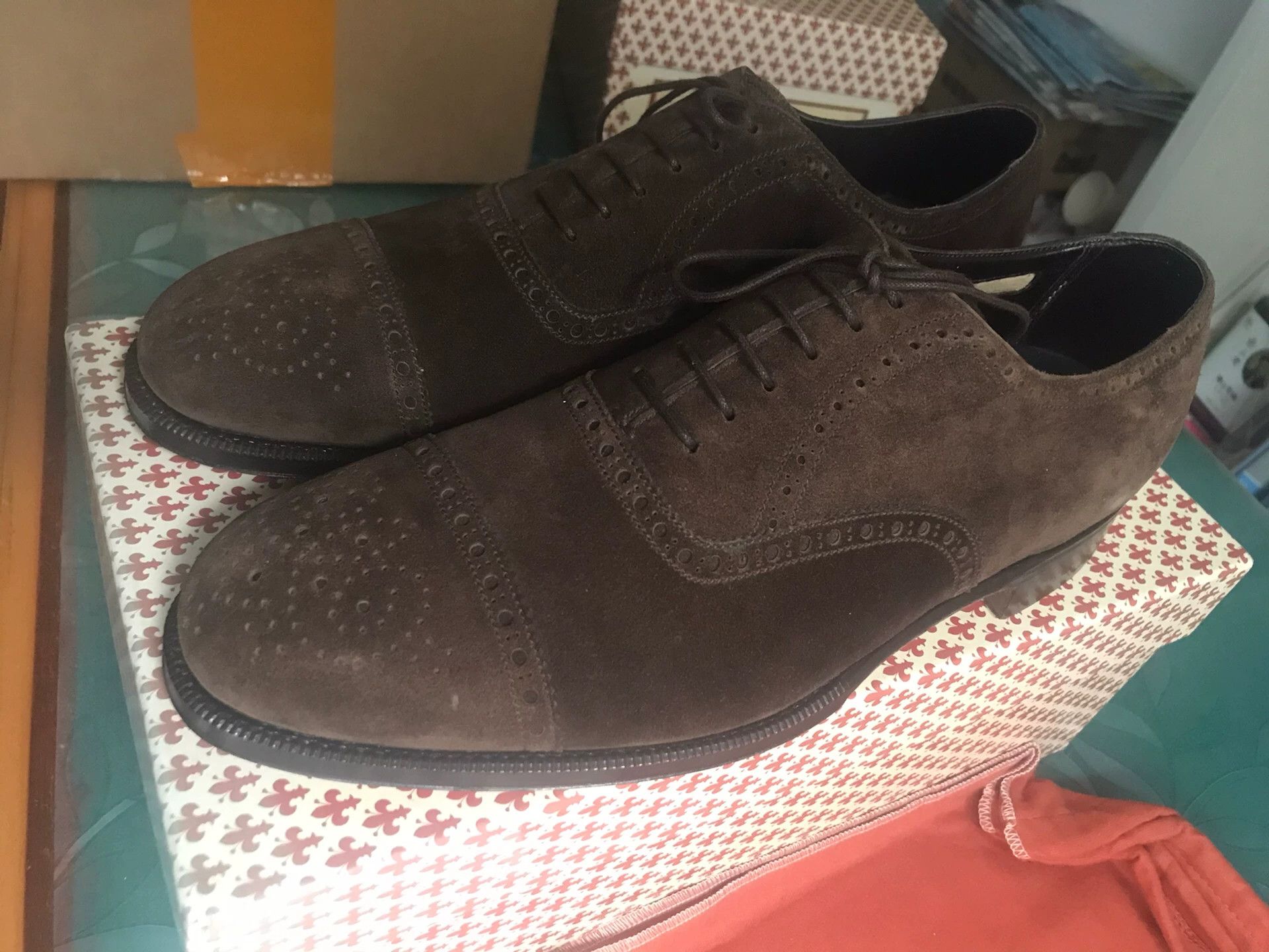 Japanese Brand handmade suede brogue shoes by silvano lattanzi Size US 7.5 / EU 40-41 - 3 Thumbnail