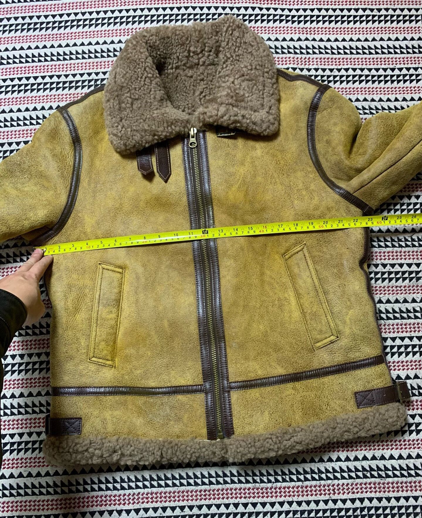 Vintage vintage kuzu deri shearling motorcycle jacket Size US S / EU 44-46 / 1 - 5 Thumbnail