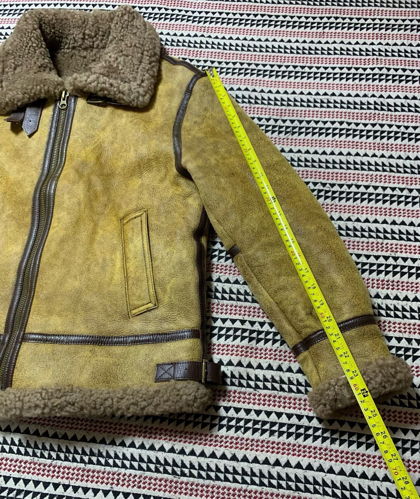 Vintage vintage kuzu deri shearling motorcycle jacket Size US S / EU 44-46 / 1 - 4 Thumbnail
