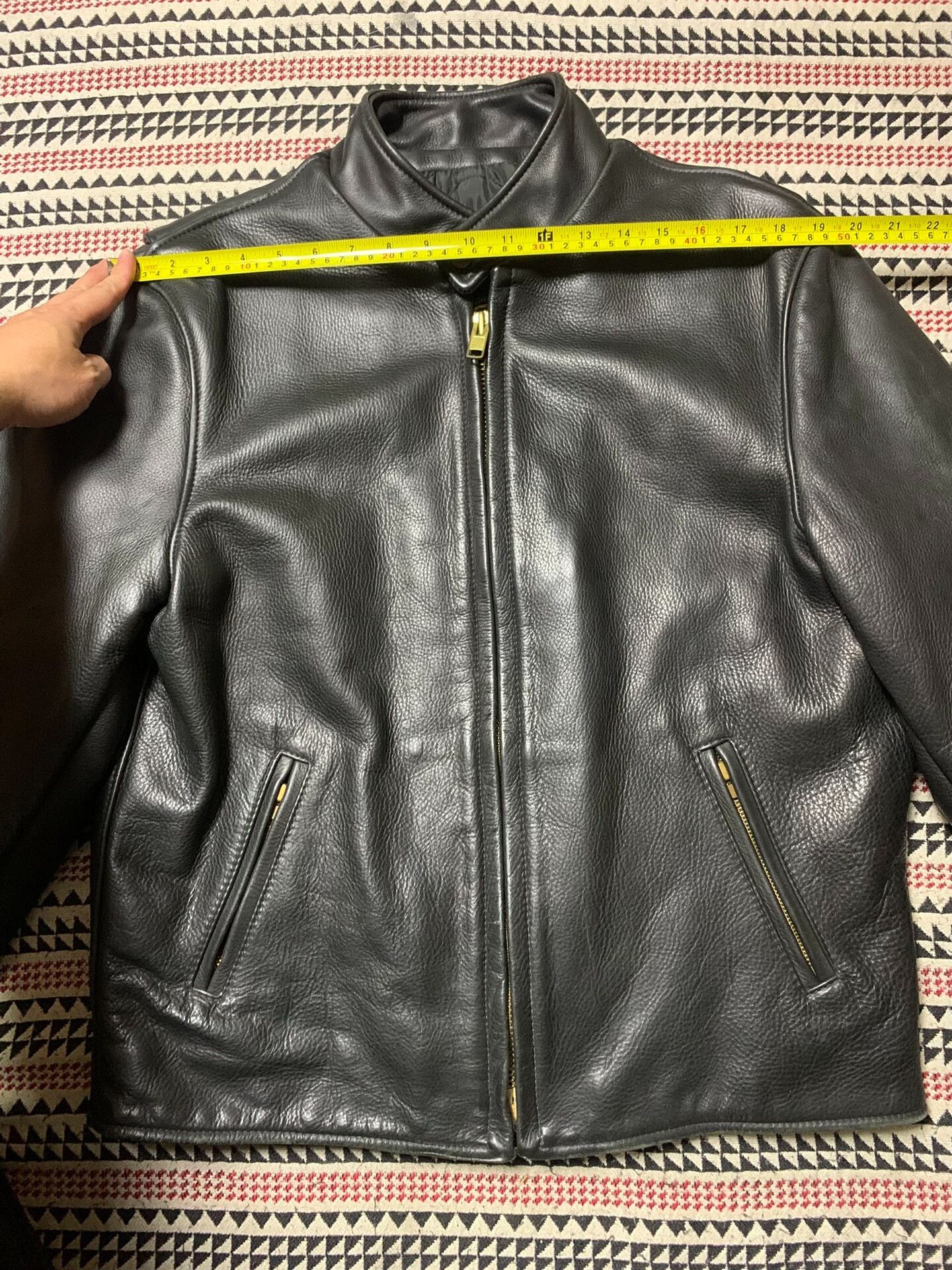 Vintage black leather jacket by U.S.MADE CO. Size US L / EU 52-54 / 3 - 4 Thumbnail