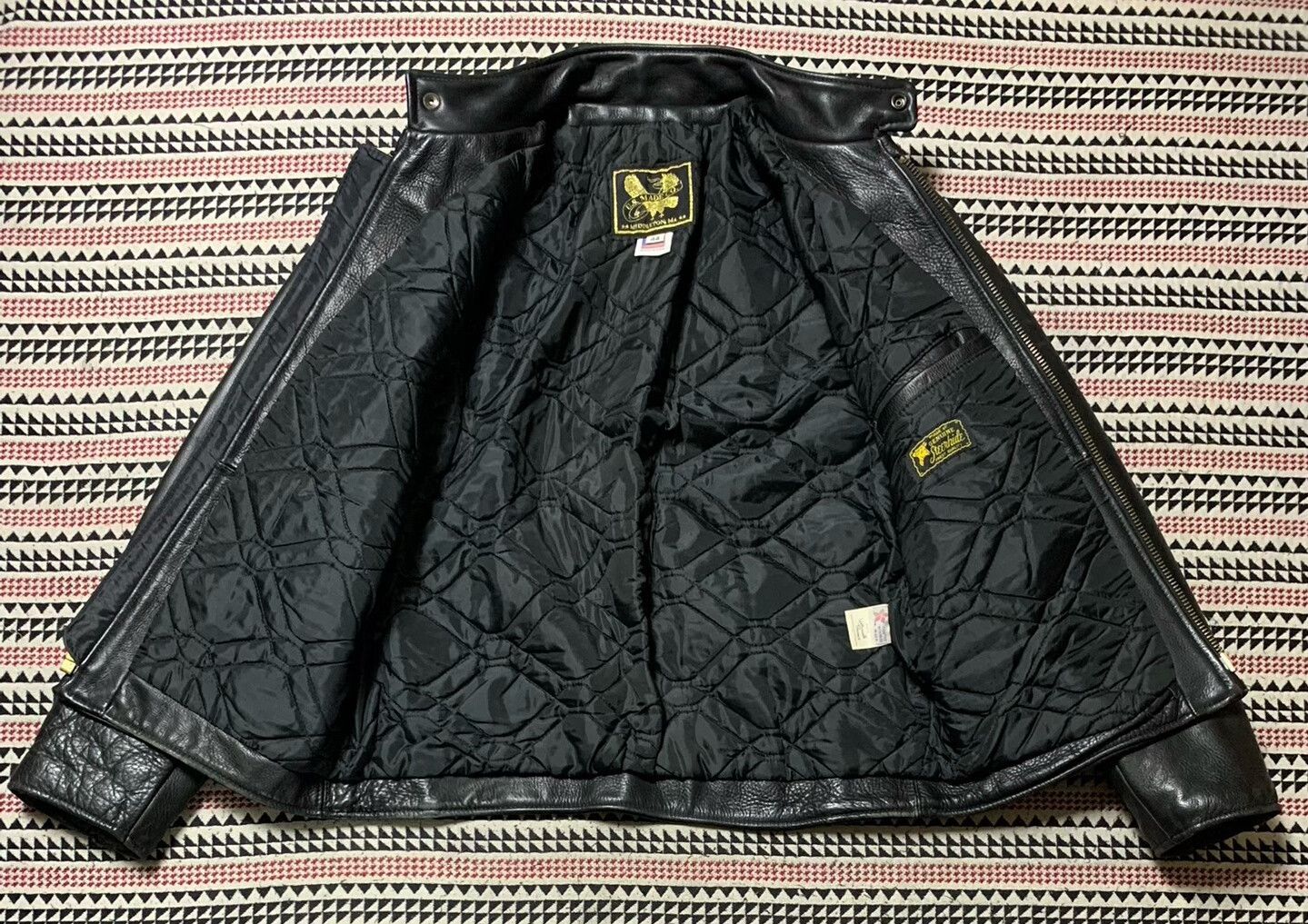 Vintage black leather jacket by U.S.MADE CO. Size US L / EU 52-54 / 3 - 3 Thumbnail