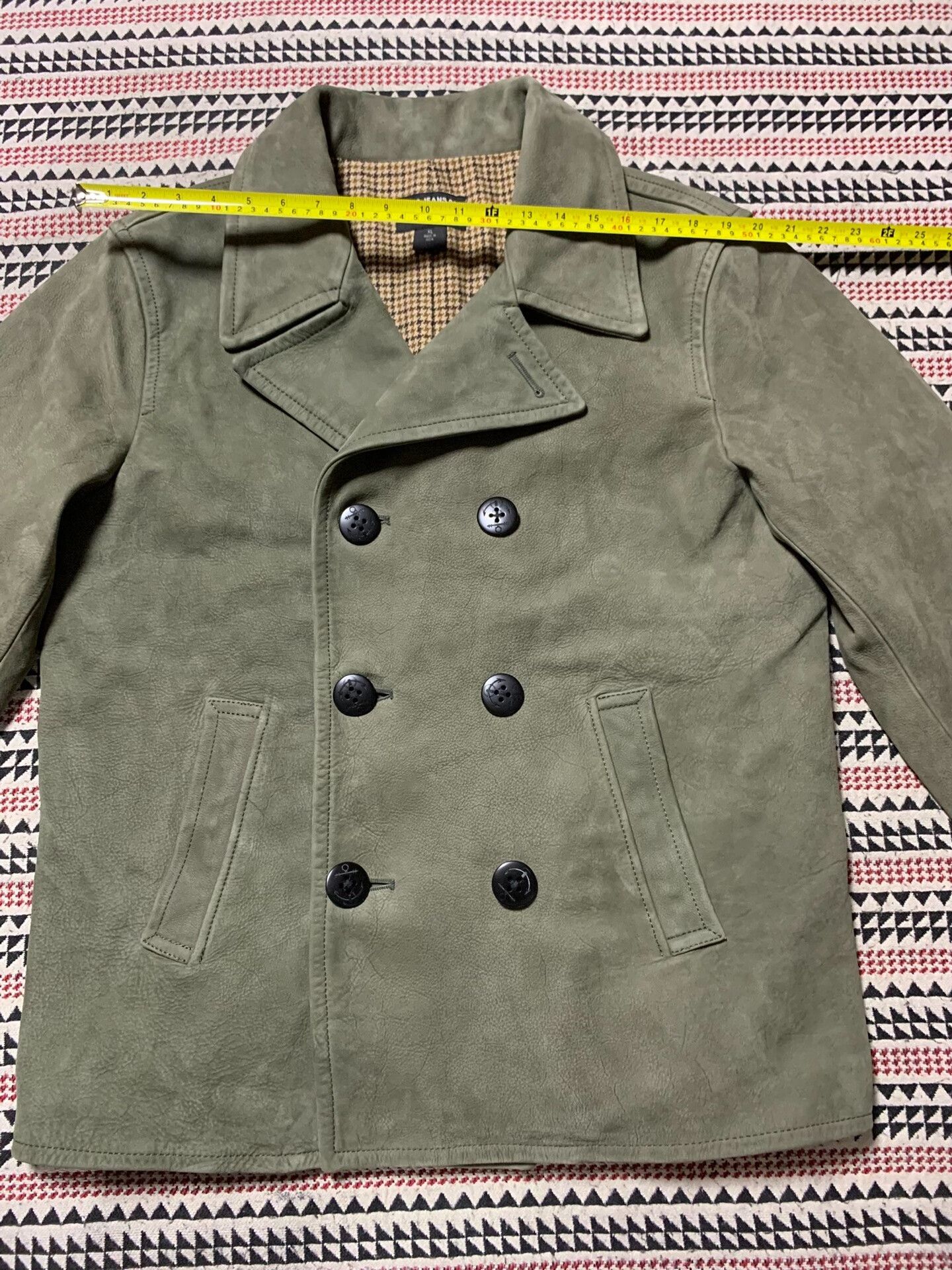 Vintage green peacoat jacket with wool lining Size US XL / EU 56 / 4 - 6 Thumbnail