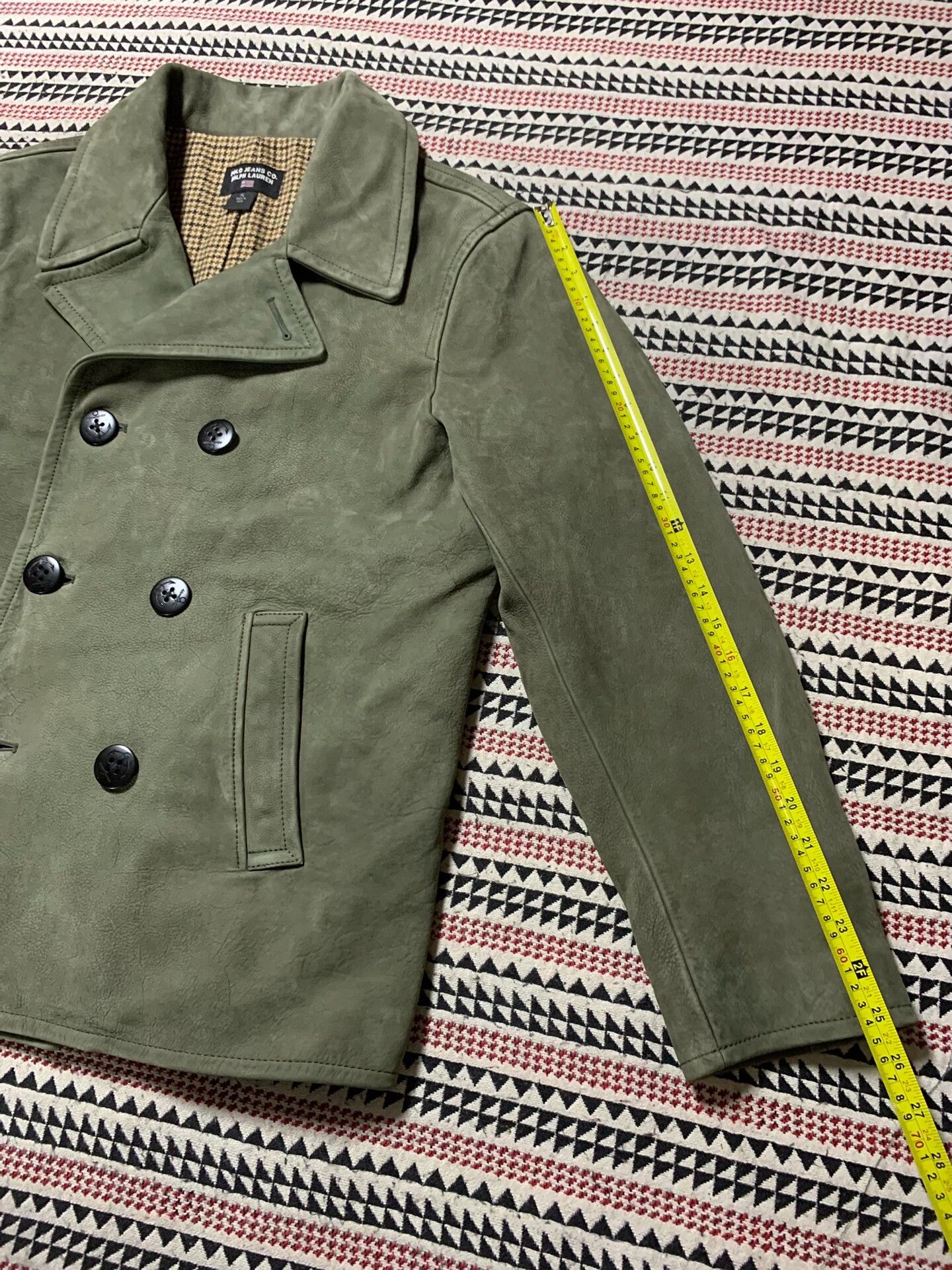 Vintage green peacoat jacket with wool lining Size US XL / EU 56 / 4 - 7 Thumbnail