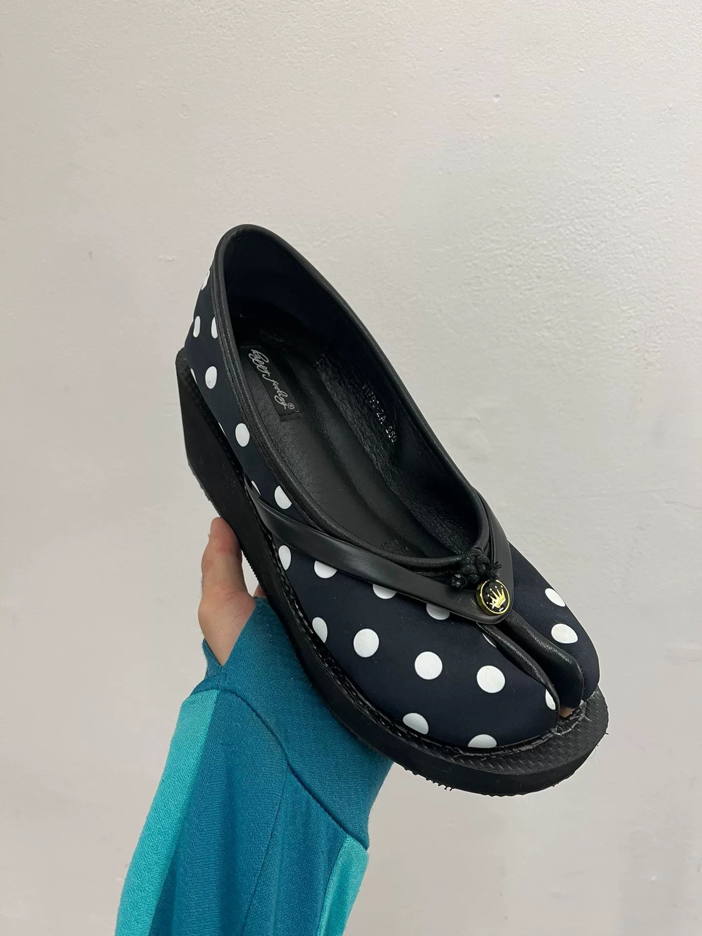 Vintage tabi flip-flops shoes with polka dots Size US 5.5 / IT 35.5 - 9 Thumbnail