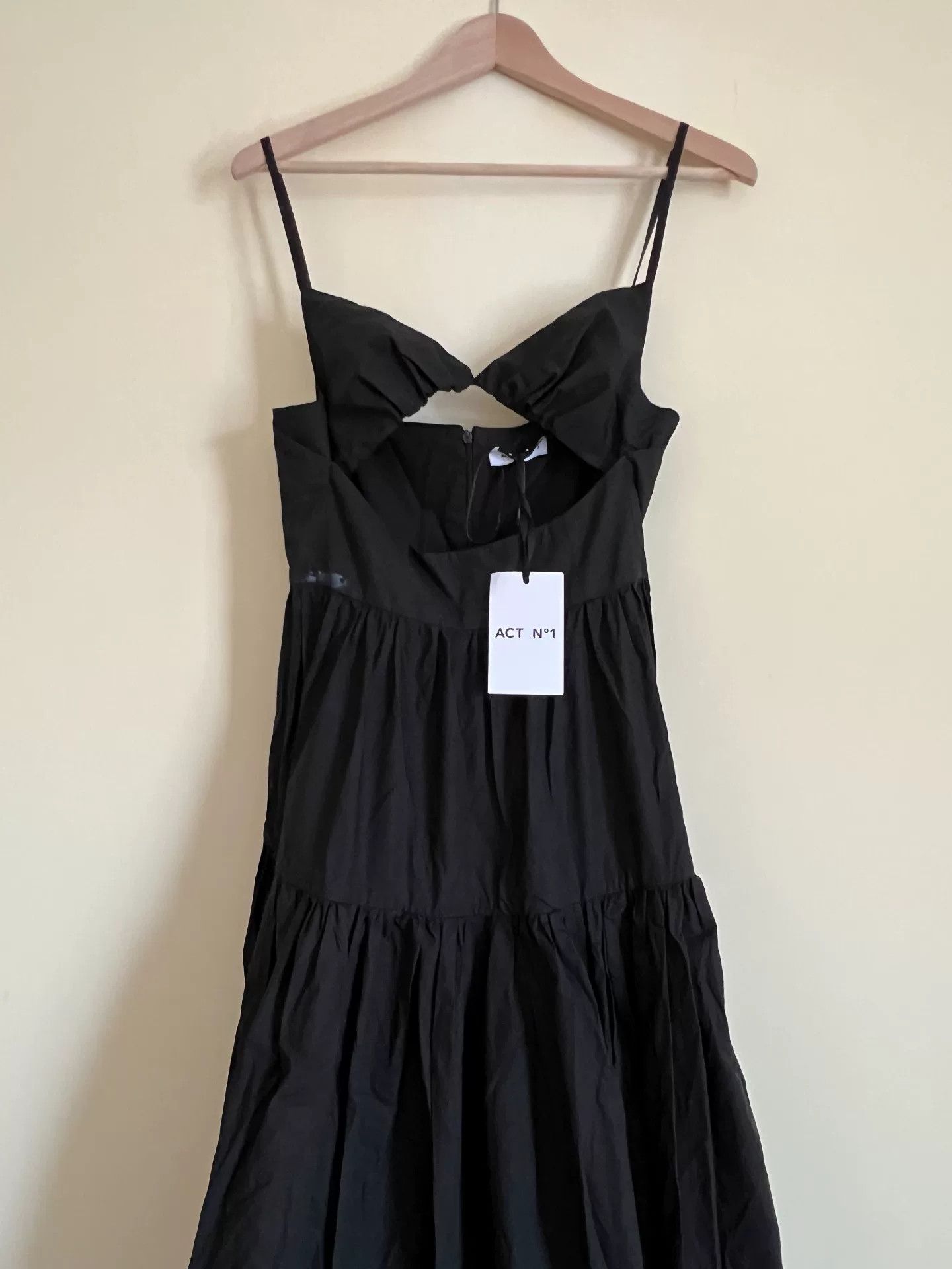 Japanese Brand Long Black Cotton Maxi Dress Size M / US 6-8 / IT 42-44 - 4 Thumbnail