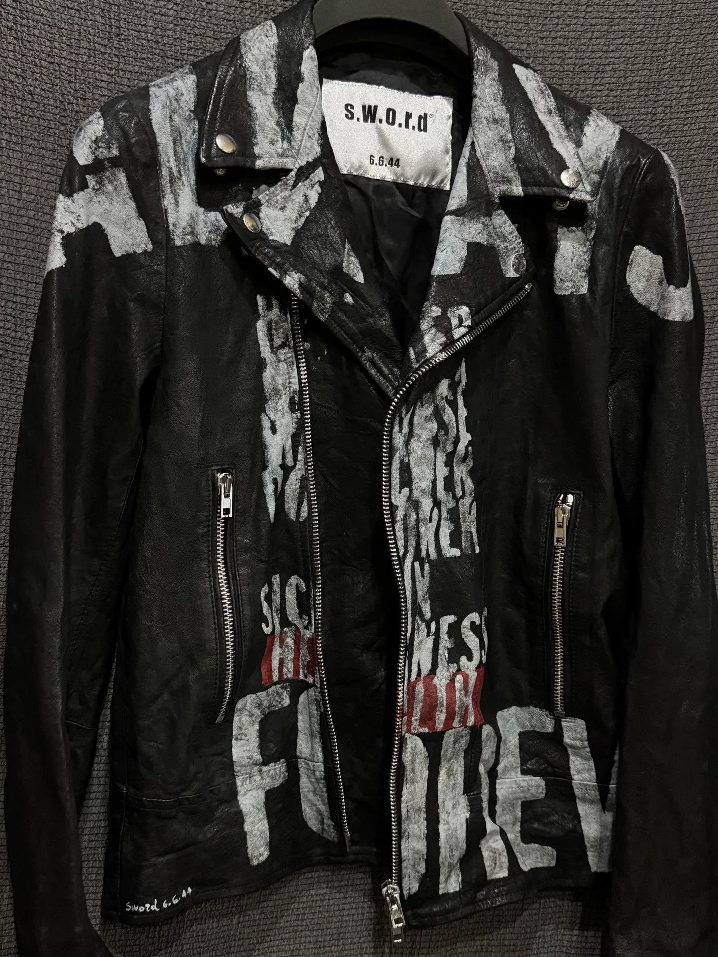 Japanese Brand Italian Rock Graphic Leather Jacket Size US M / EU 48-50 / 2 - 5 Thumbnail