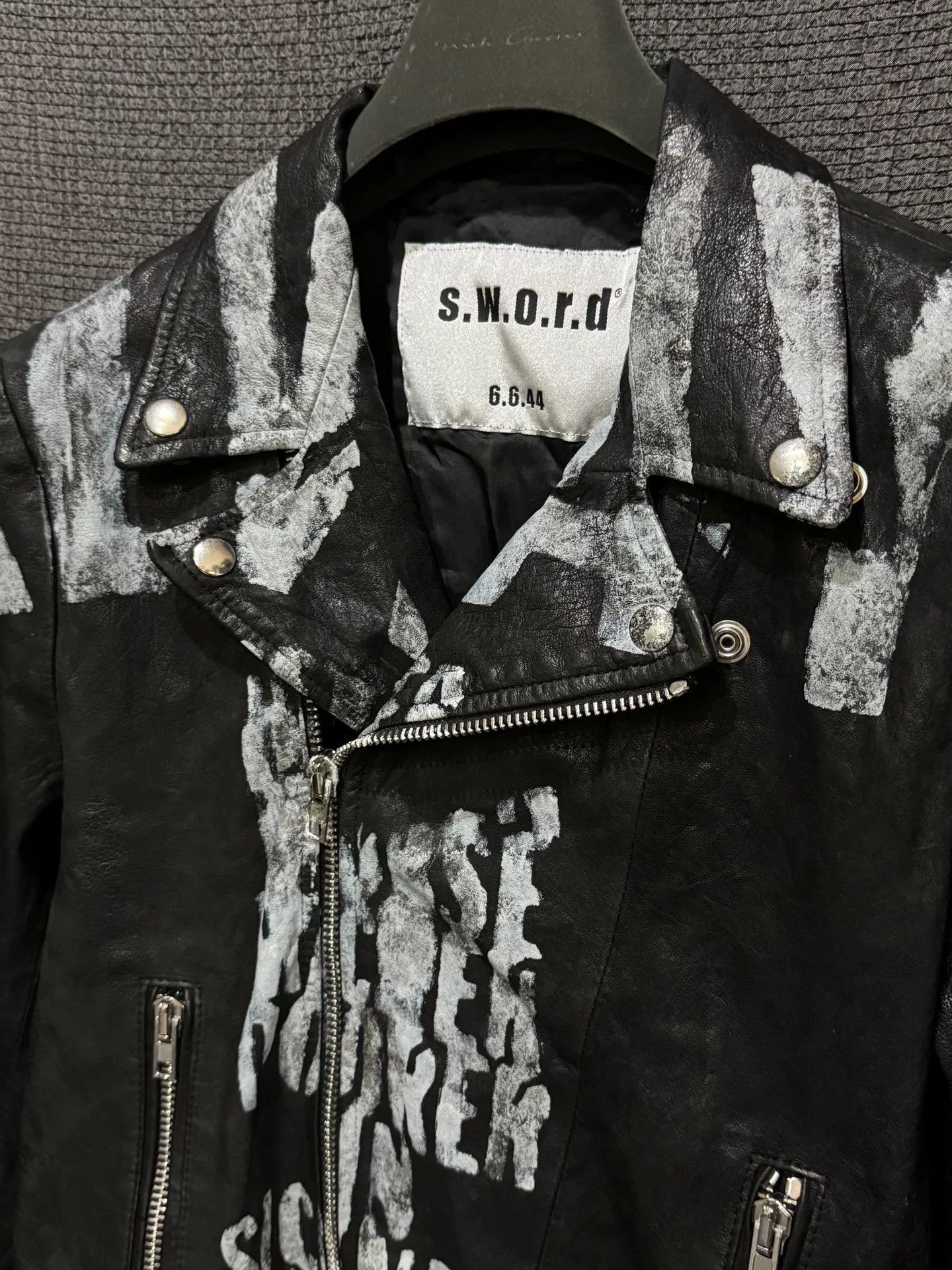 Japanese Brand Italian Rock Graphic Leather Jacket Size US M / EU 48-50 / 2 - 4 Thumbnail