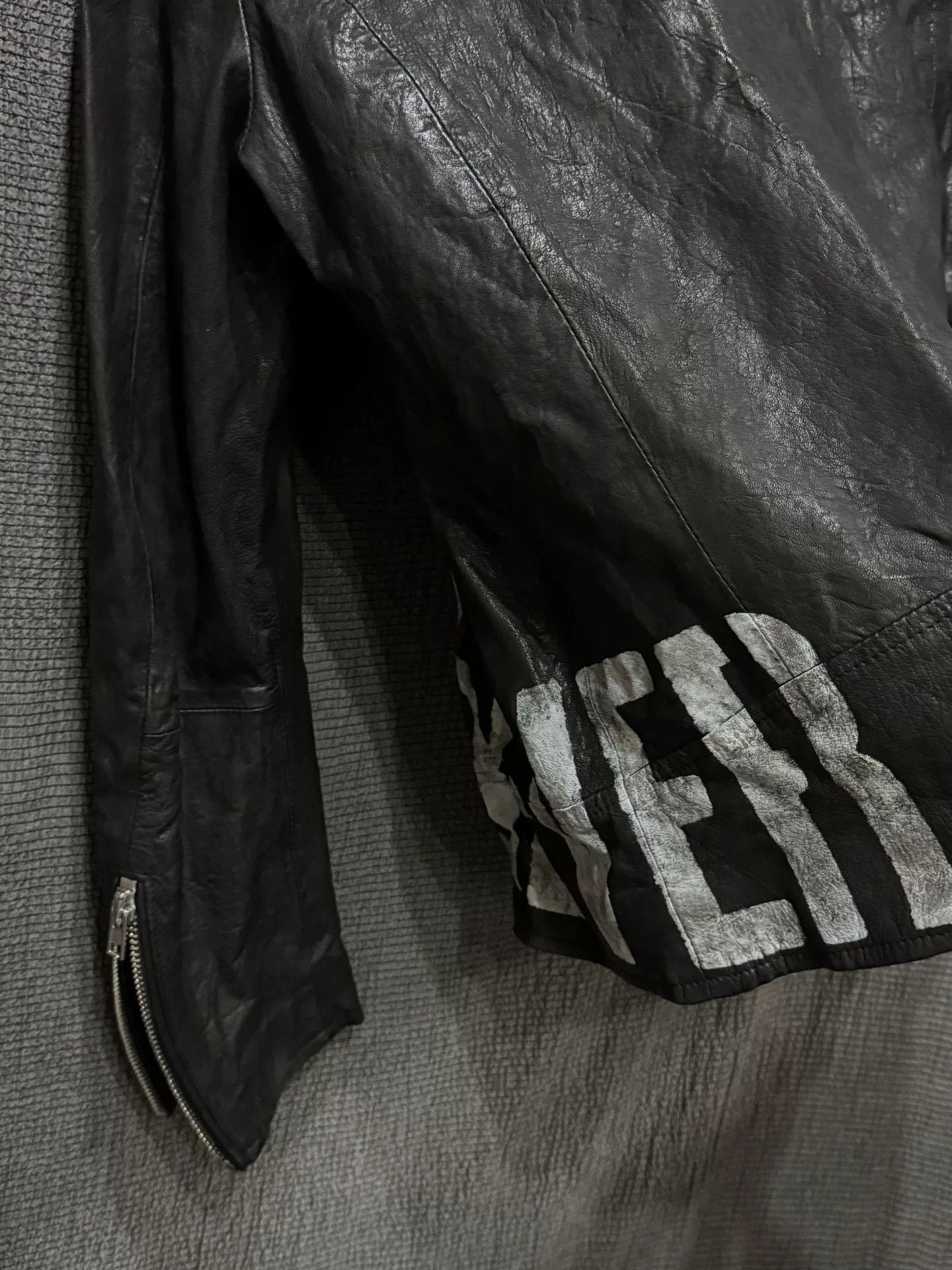 Japanese Brand Italian Rock Graphic Leather Jacket Size US M / EU 48-50 / 2 - 7 Thumbnail