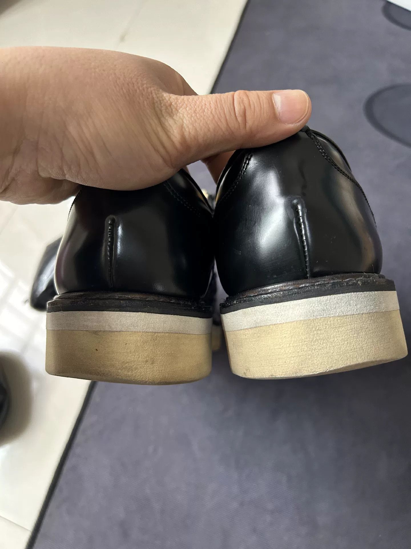 Japanese Brand Black Leather Dress Shoes with Brogue Detailing Size US 7 / EU 40 - 5 Thumbnail
