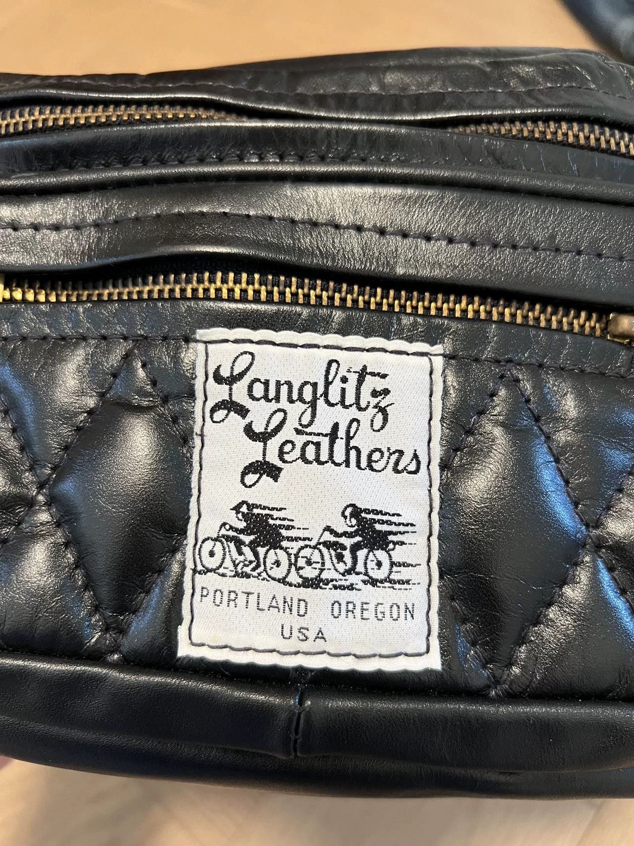 Japanese Brand Langlitz Waist Bag in Black Leather Size ONE SIZE - 2 Thumbnail