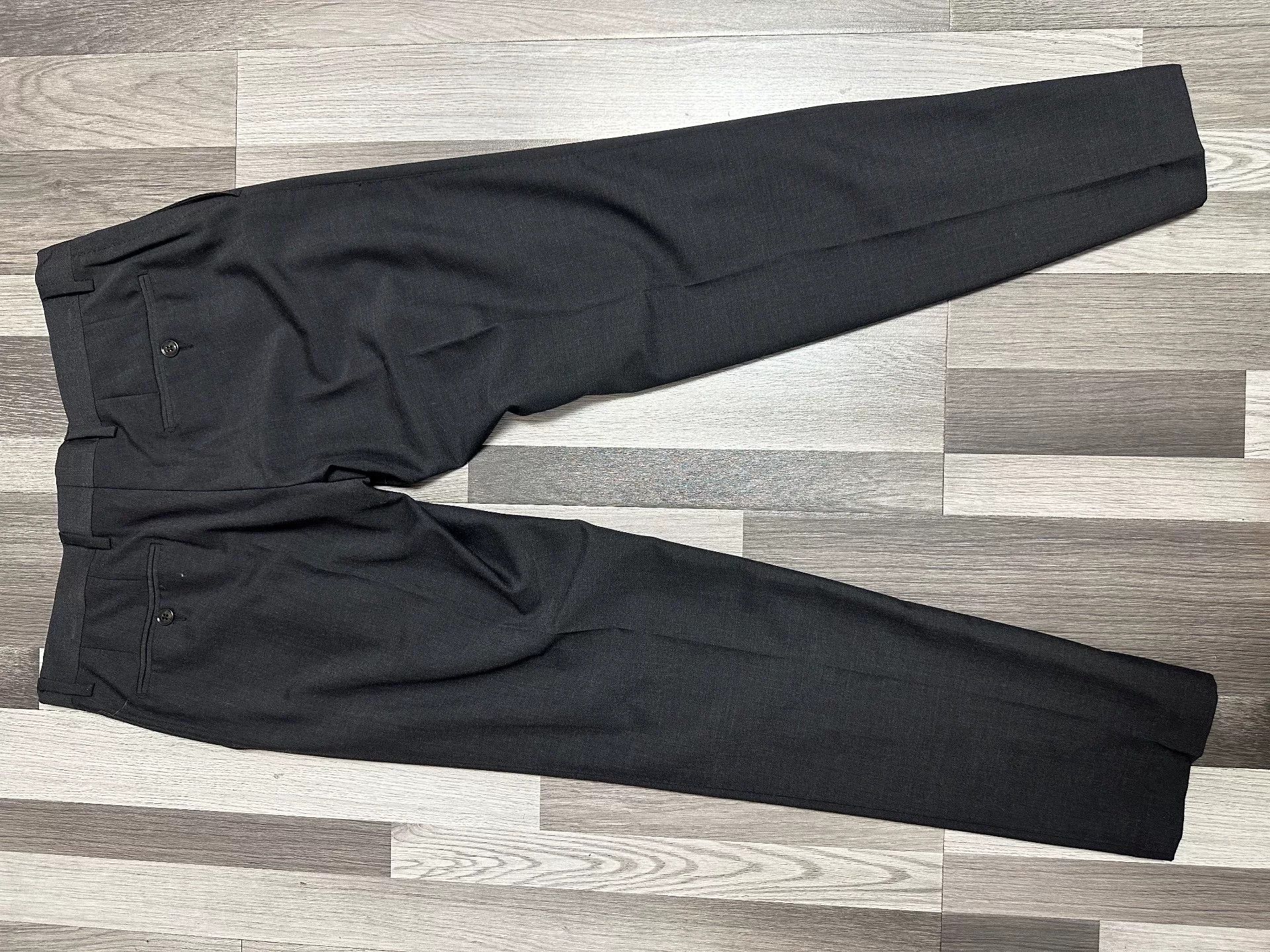 Japanese Brand Black Gray Wool Trousers for Men Size US 30 / EU 46 - 4 Thumbnail
