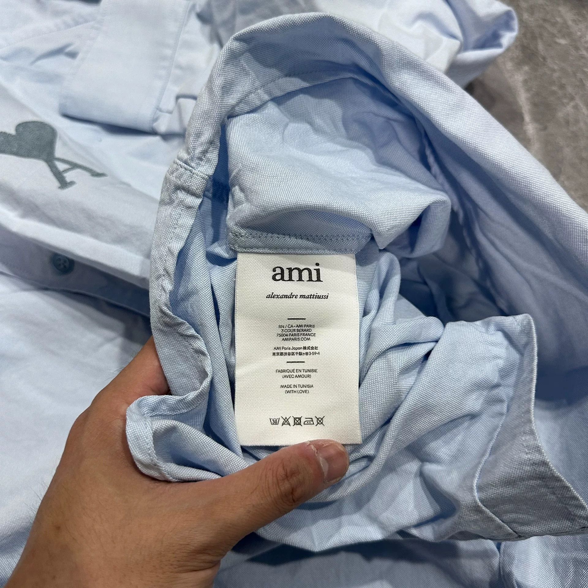 AMI Light Blue Heart Embroidered Oversized Shirt Size US L / EU 52-54 / 3 - 6 Thumbnail