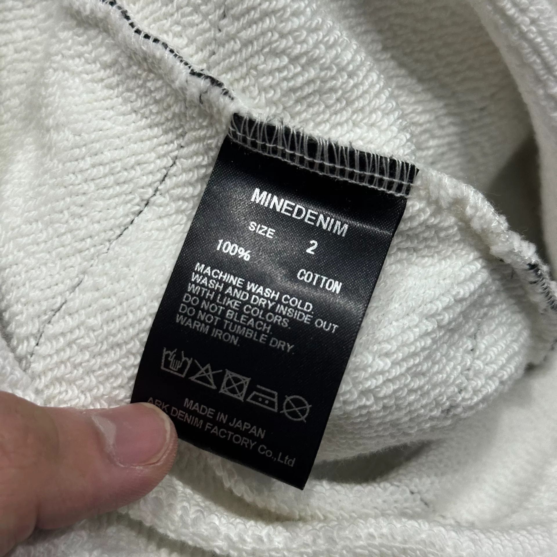 Vintage Minedenim Distressed Fringe Black White Hoodie Size US M / EU 48-50 / 2 - 4 Thumbnail