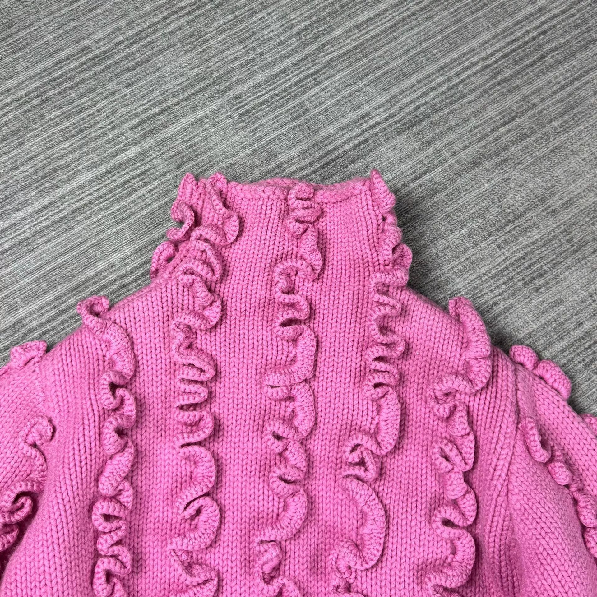 Vintage Pink Embellished Wool Long Sleeve Sweater Size M / US 6-8 / IT 42-44 - 3 Thumbnail